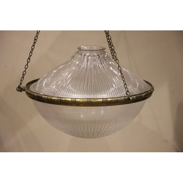 A pair of Holophane Blondel Stiletto Bowl brass mounted pris...