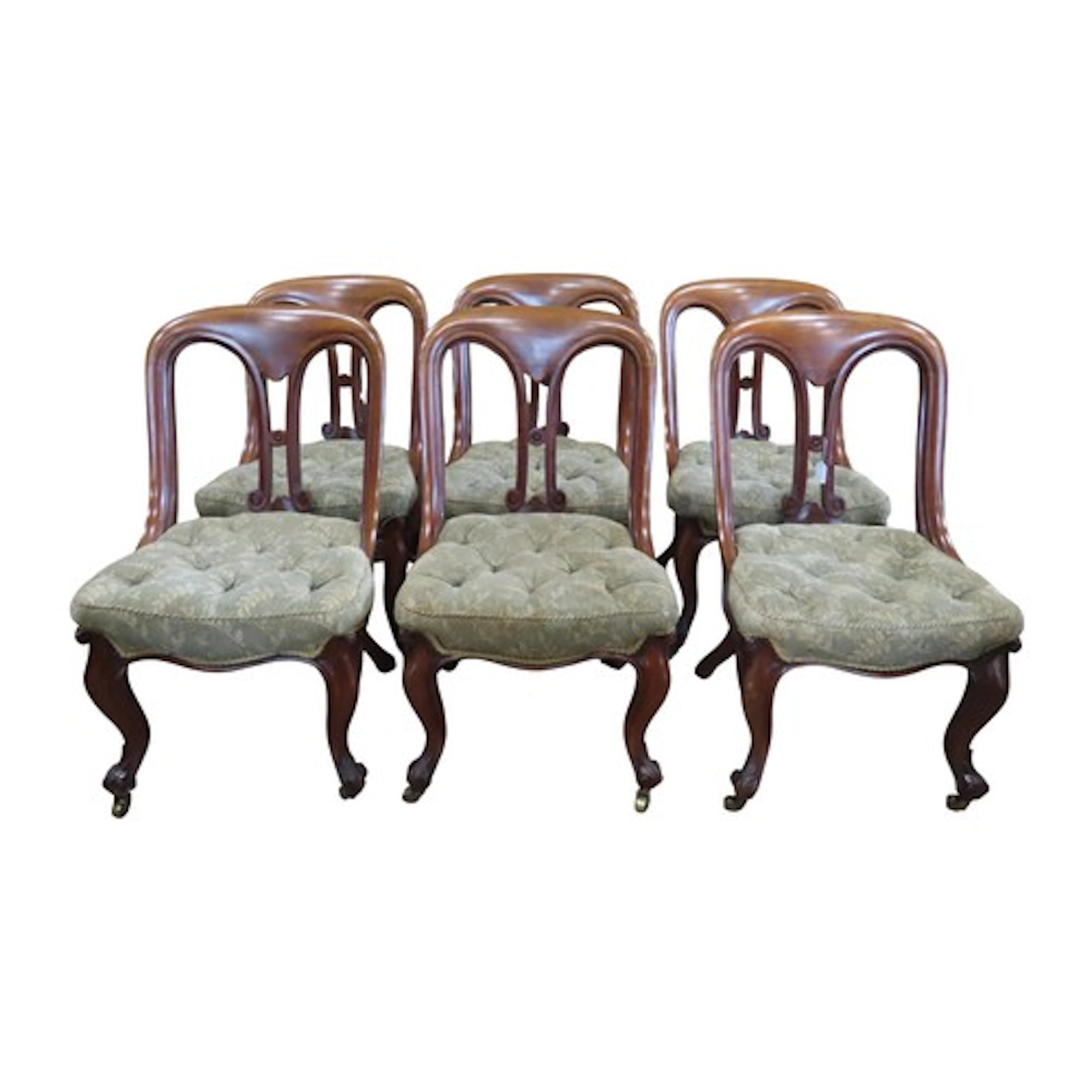 A set of six good quality Victorian mahogany balloon back di...