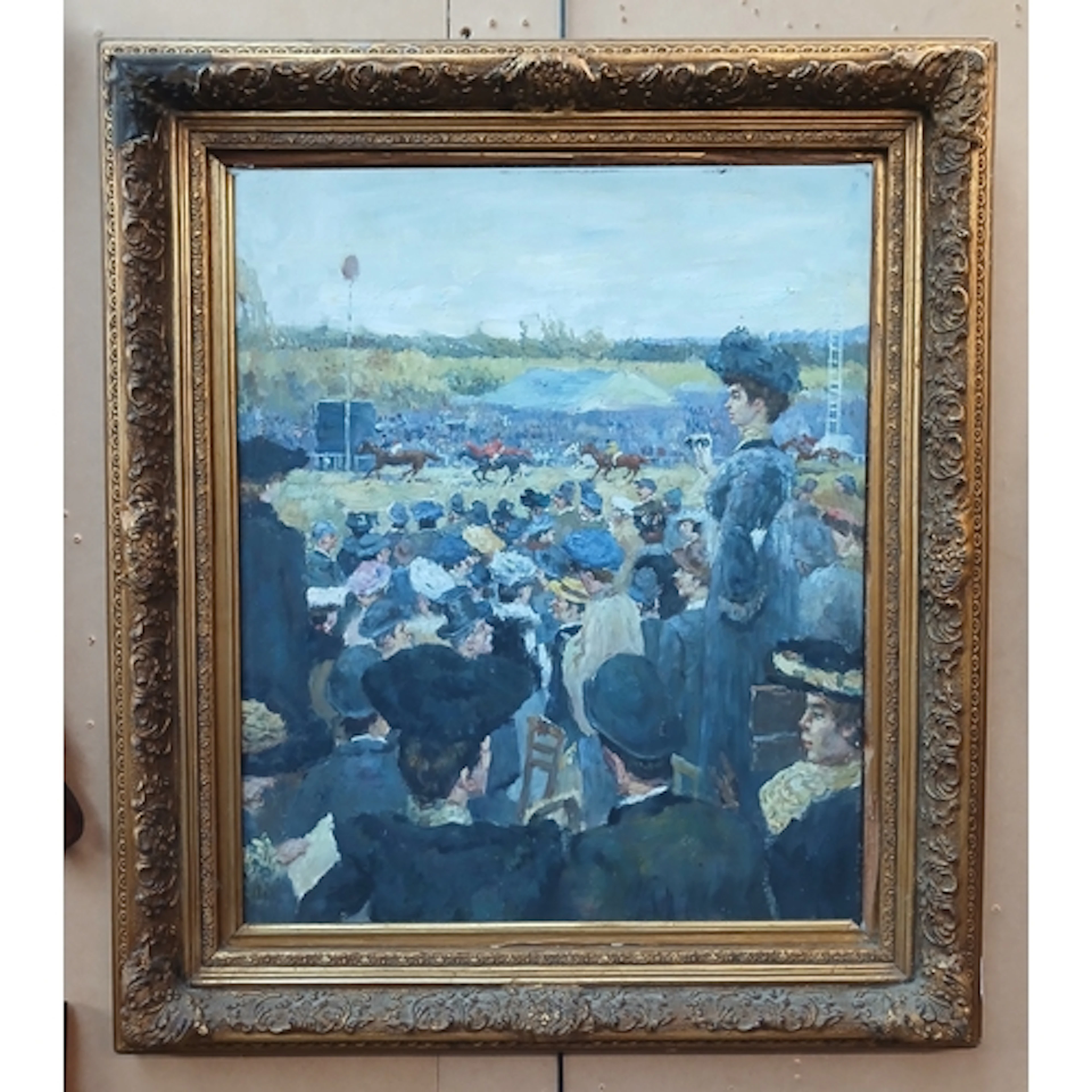 After Edouard Manet, "The Races at Longchamp", oil on canvas...