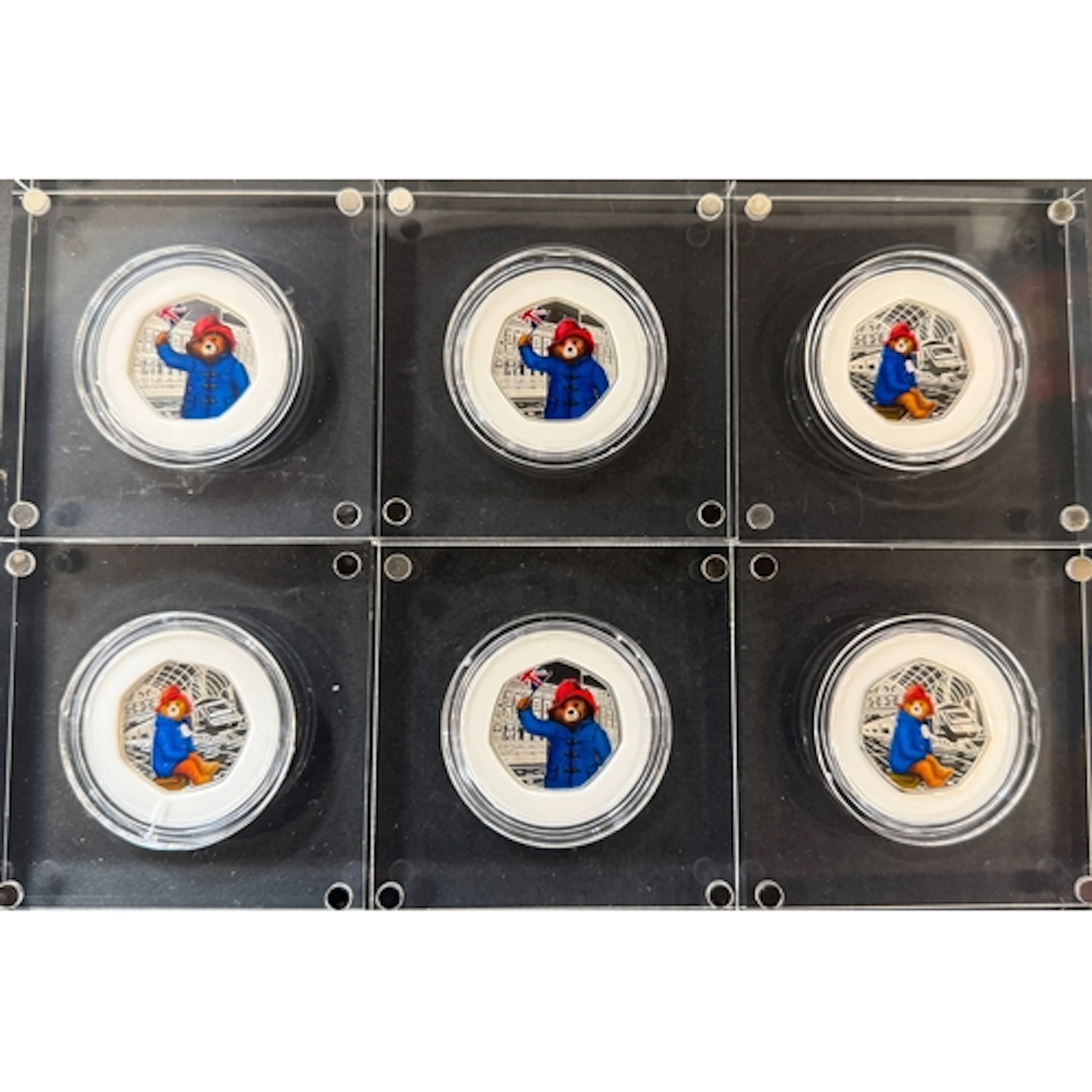 UK 2018 Paddington 50p silver proof coins (6), comprising Pa...