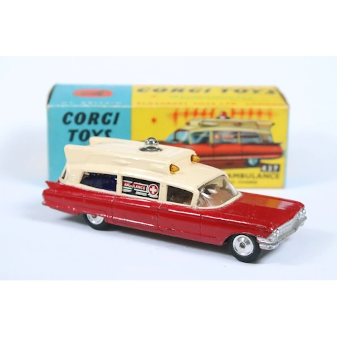 Boxed Corgi 437 Superior Ambulance on Cadillac Chassis dieca...