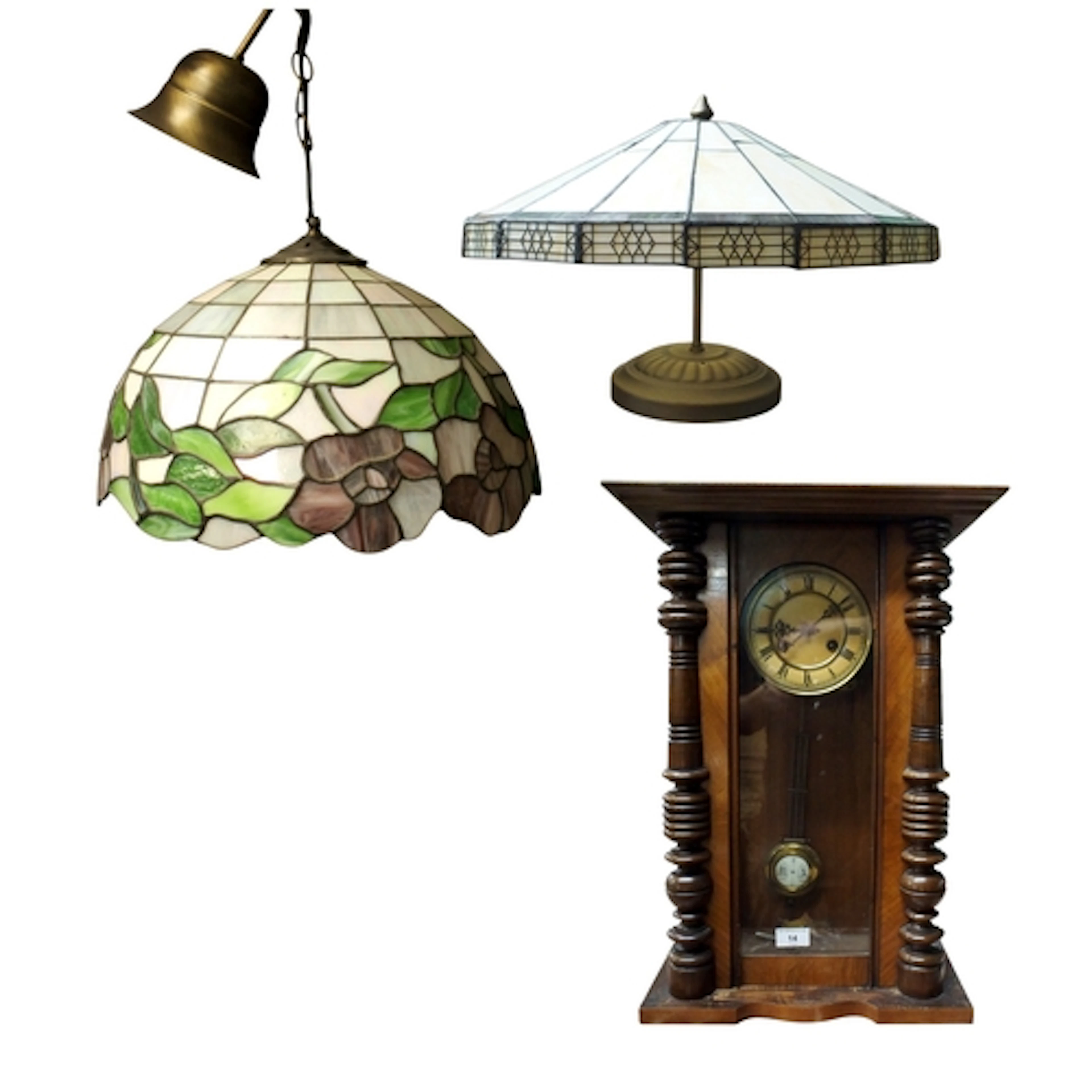 A mixed lot consisting of an early 20th century Tiffany styl...