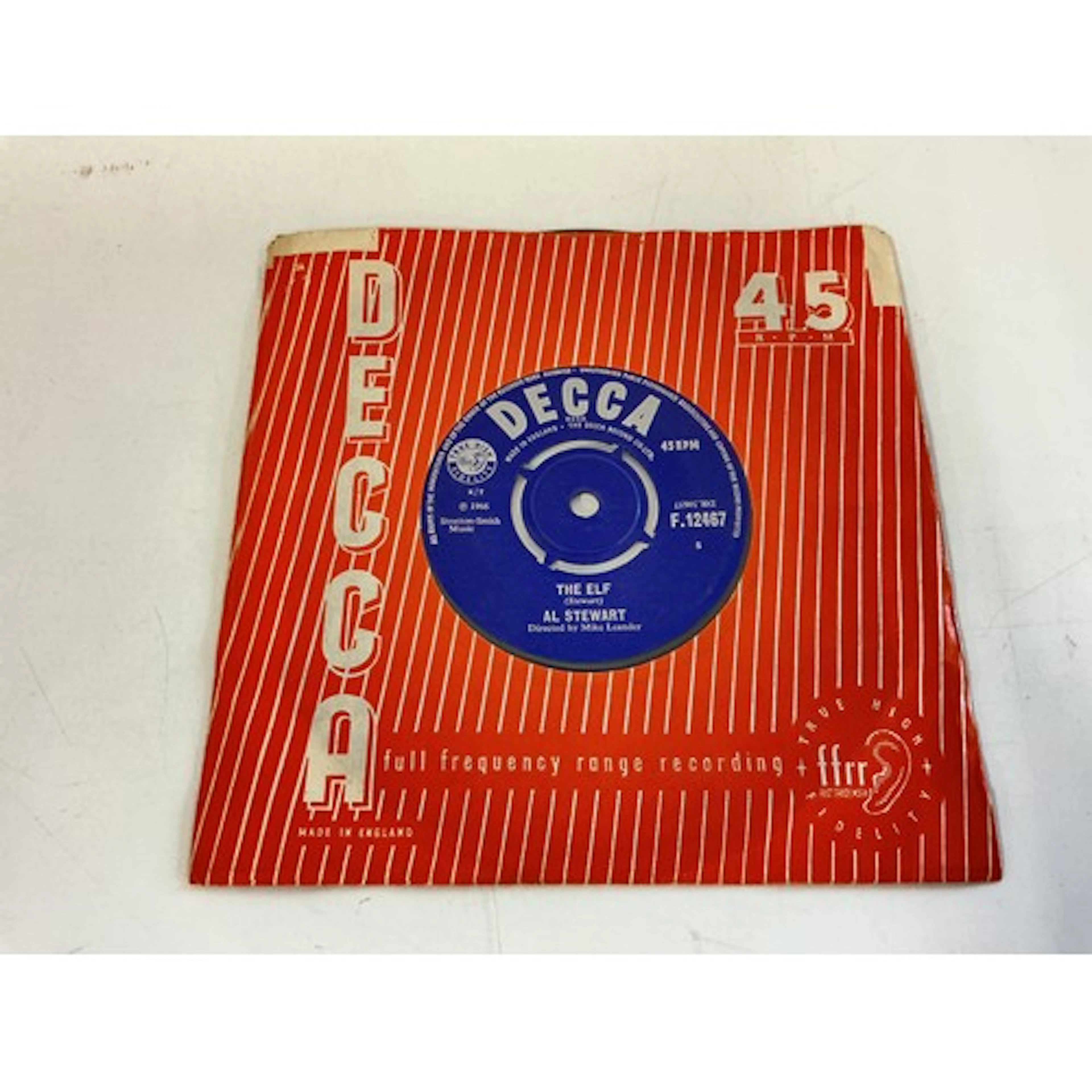A scarce first pressing of the Al Stewart debut 7” single Th...