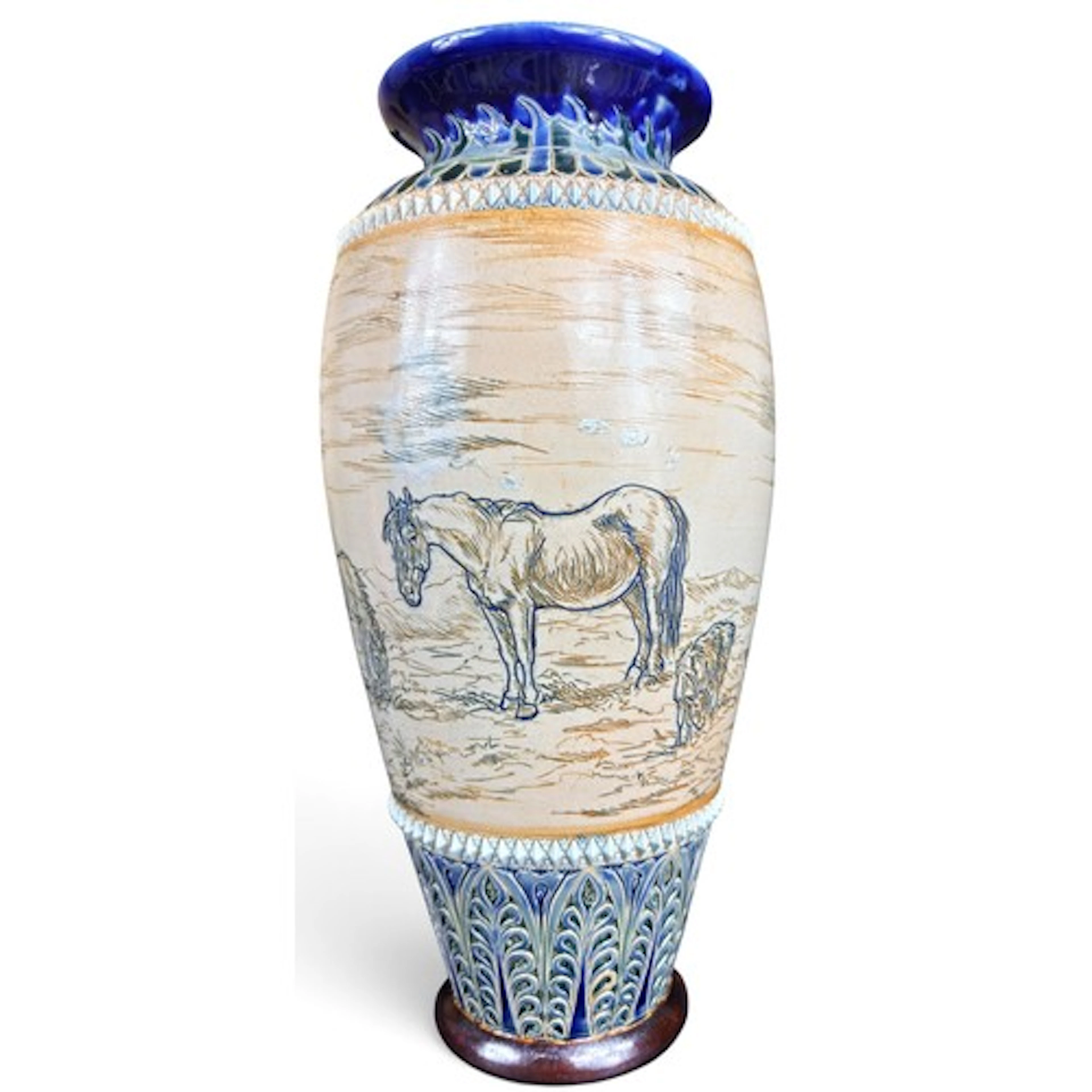 Hannah Barlow for Doulton Lambeth, a large vase of baluster ...