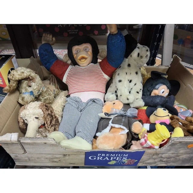 ONE BOX OF VINTAGE TOYS to include a mid century Mickey Mous...
