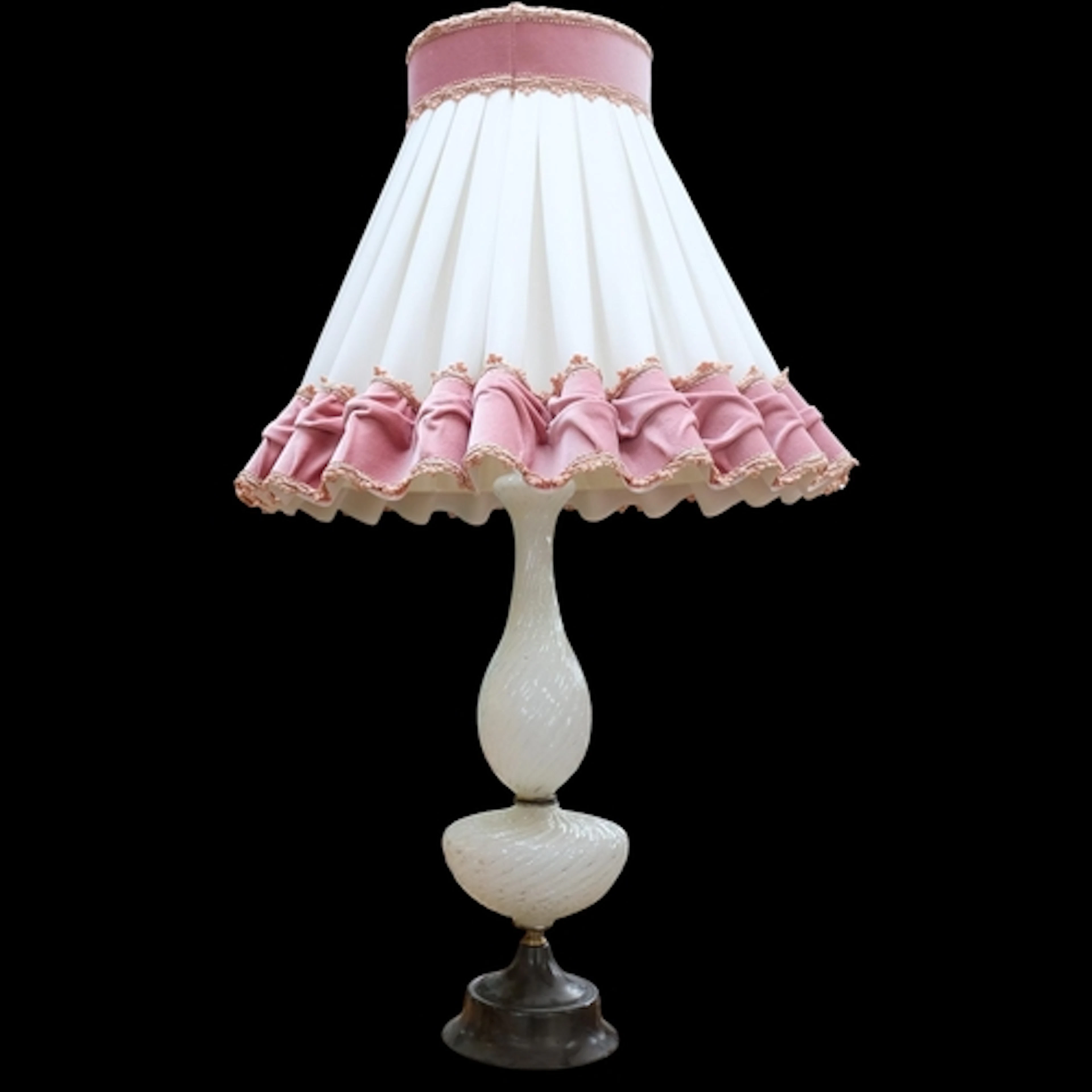 Barovier & Toso, a circa 1930s Murano white and gold fleck g...