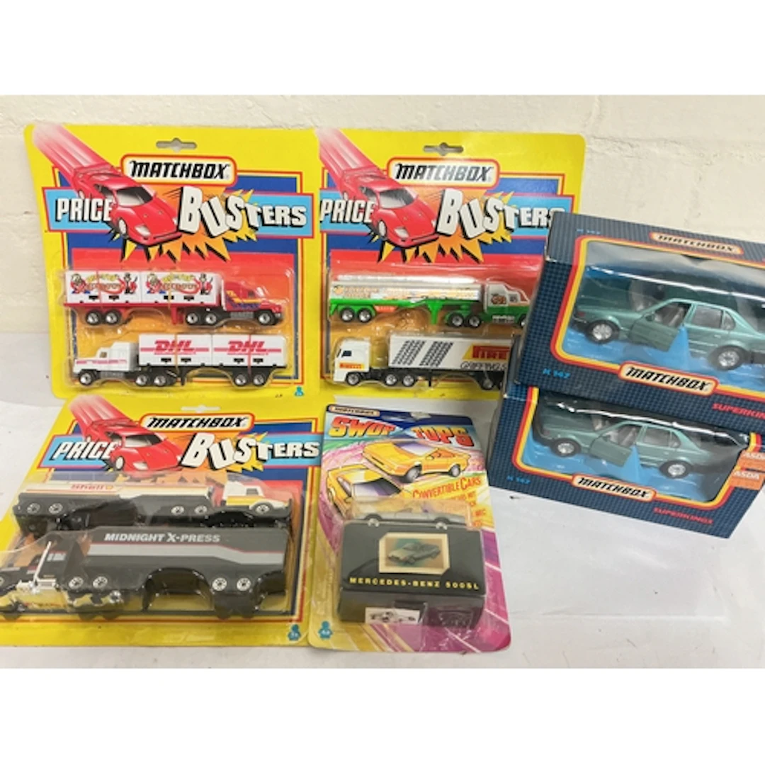 3 Carded Matchbox Price Busters, 4 Swop Tops And 2 X Superki...