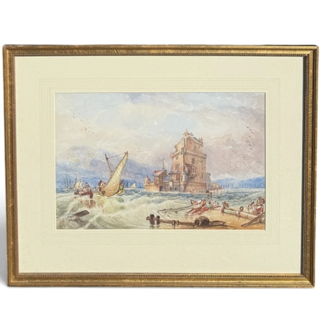 CLARKSON STANFIELD R.A. (BRITISH 1793-1867): TORRE DE BELEM,...