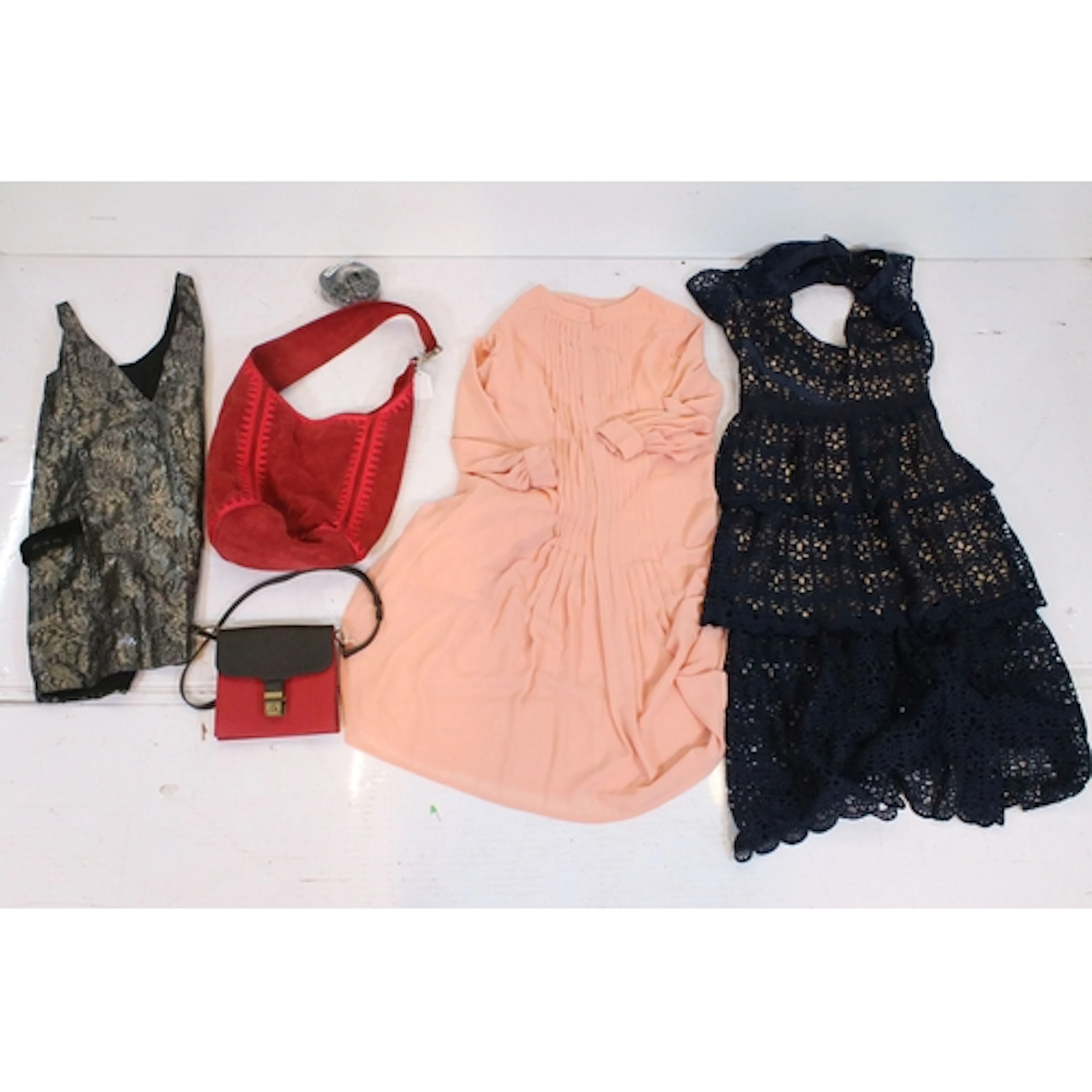 Fashion - Rona New York pink pleated dress, UK size 16 toget...