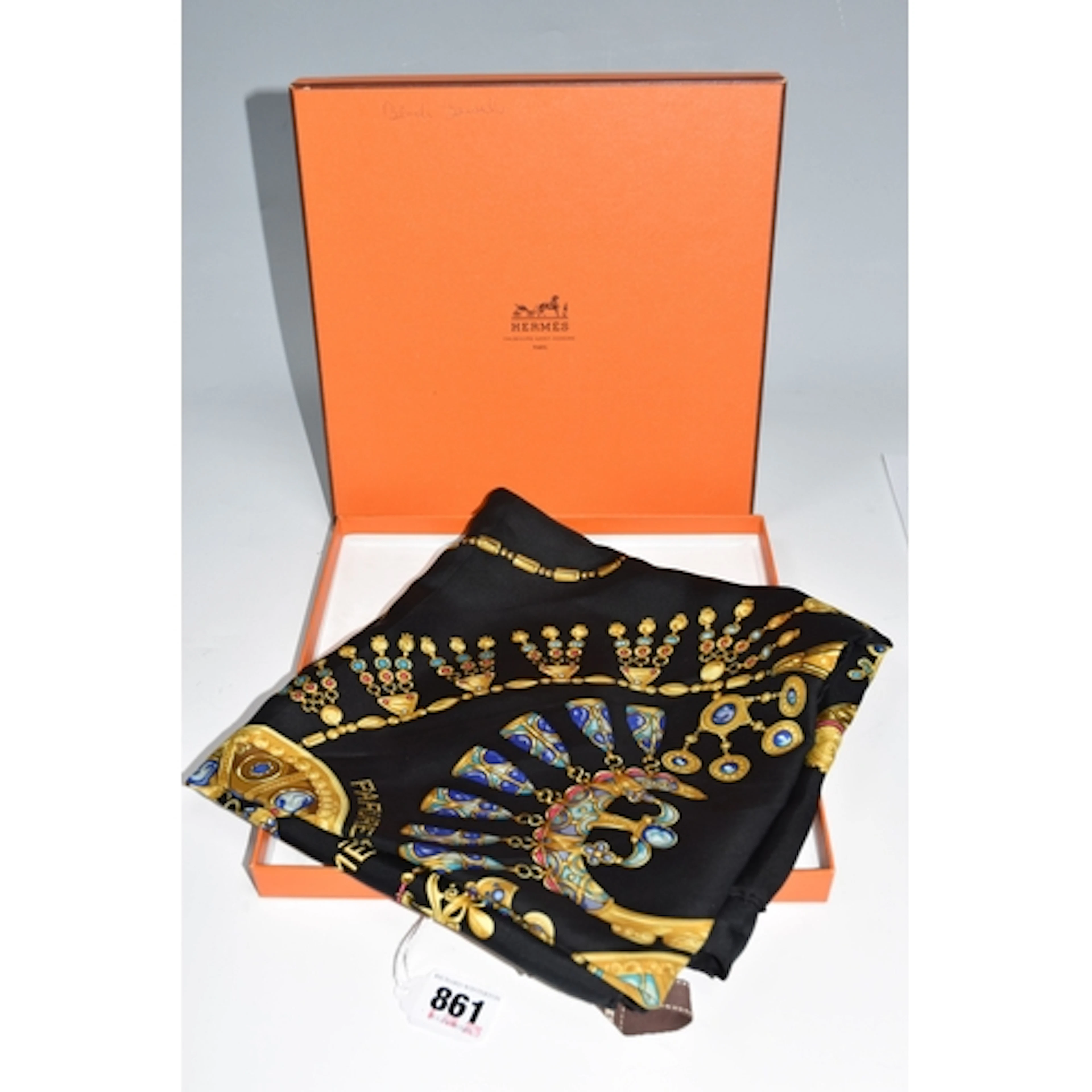 VINTAGE HERMES SILK SCARF 'PARURES DES SABLES', signed L. Th...