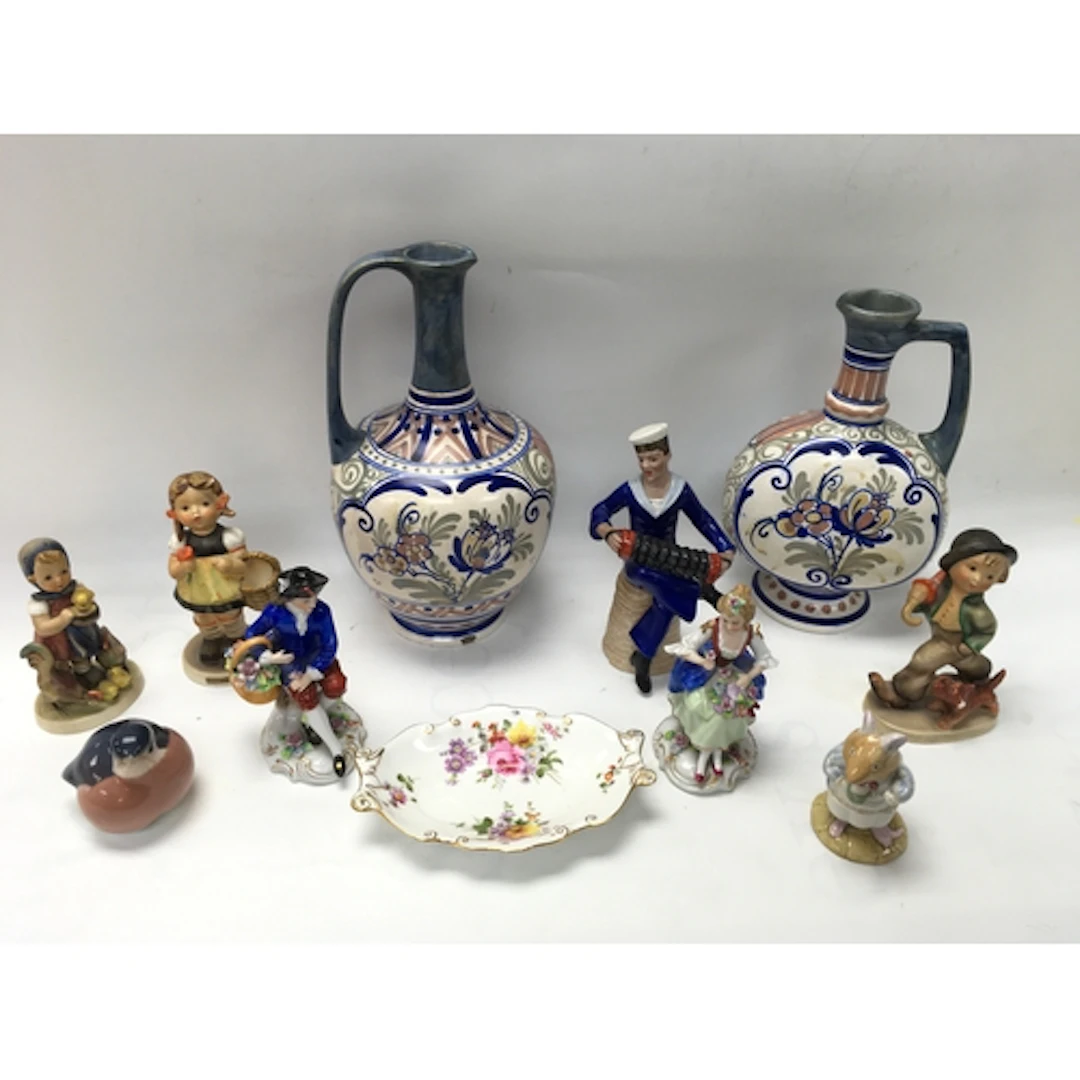 A small collection of ceramics including Gouda jugs and a Dr...