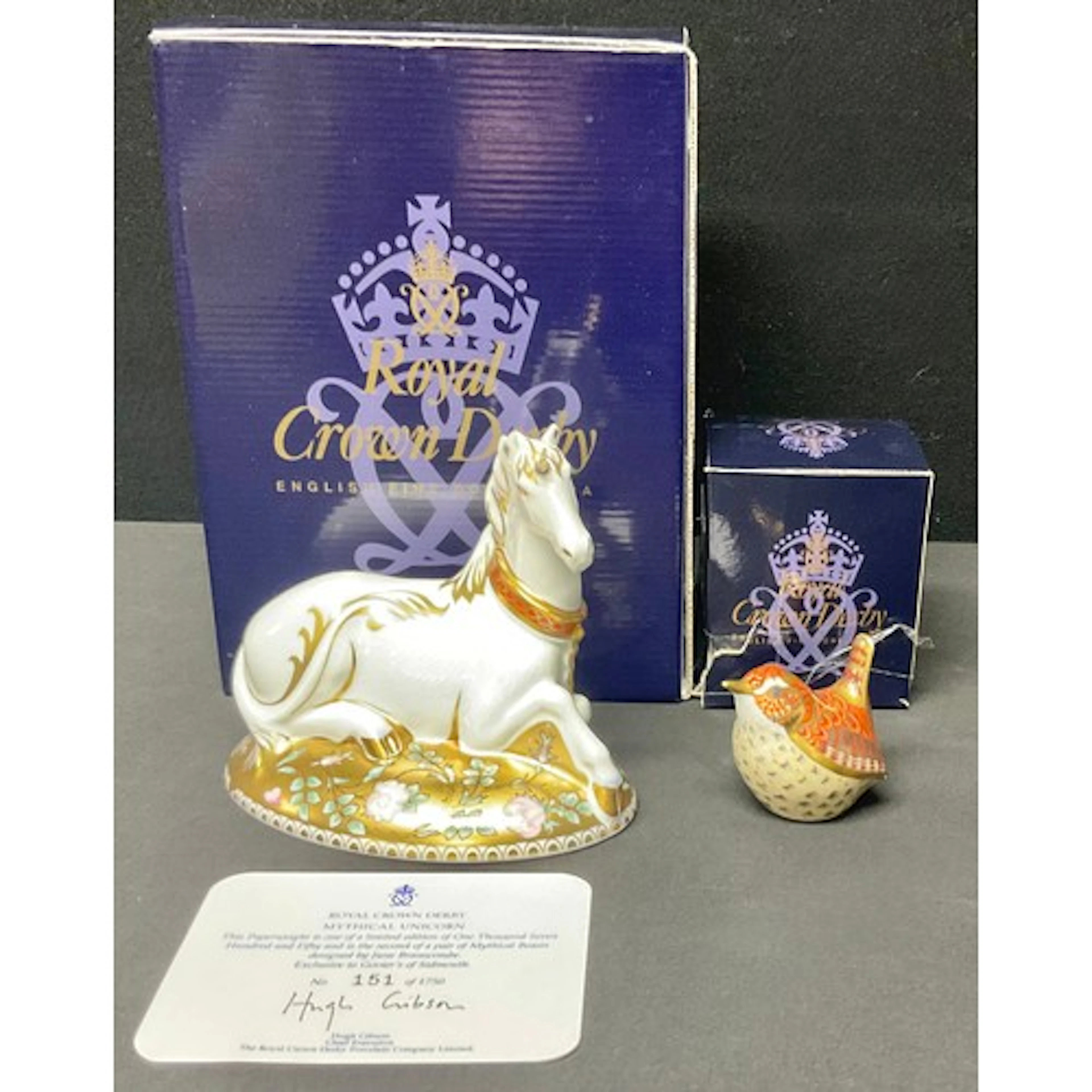 A Royal Crown Derby paperweight, Mythical Unicorn, inspired ...