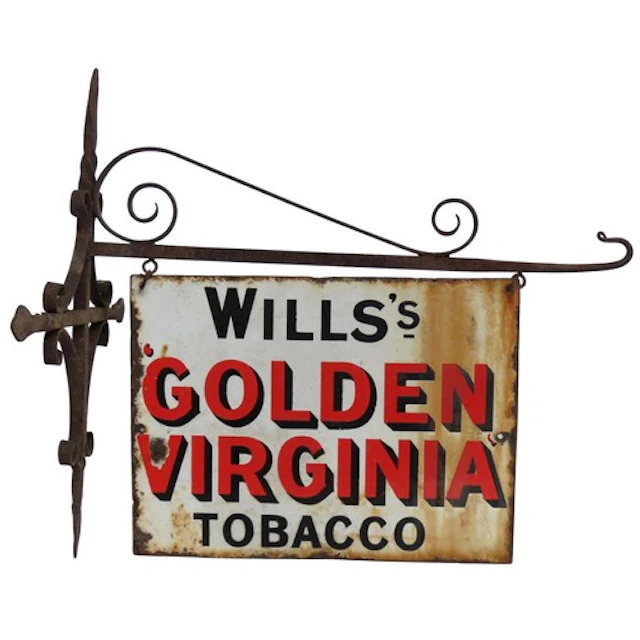 A WILLS & CO. 'GOLDEN VIRGINIA TOBACCO' DOUBLE SIDED ENA...