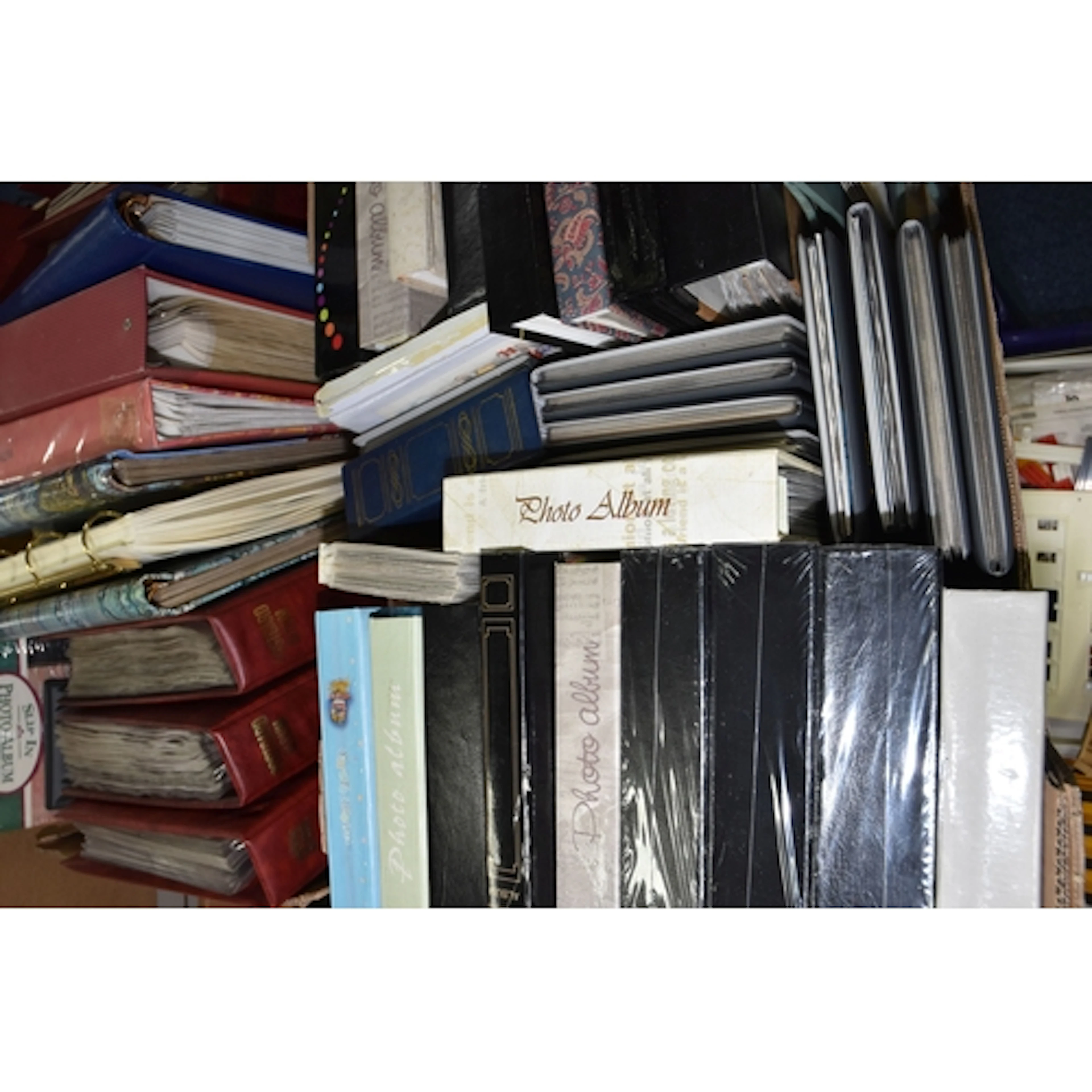 TWO BOXES OF ALBUMS OF PHOTOGRAPHS AND POSTCARDS to include ...