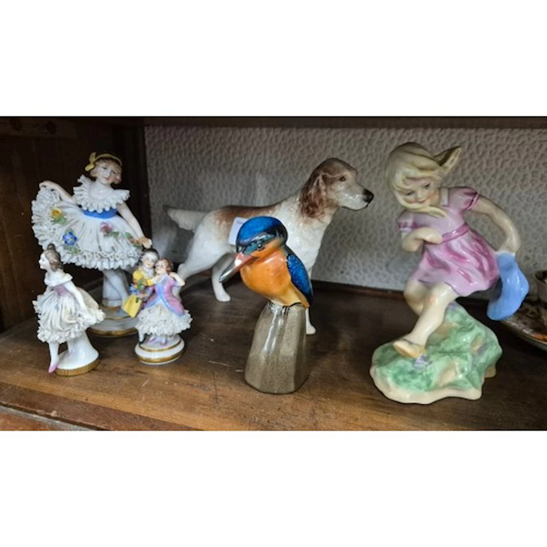 A group of 6 various figures including Royal Worcester, Marc...
