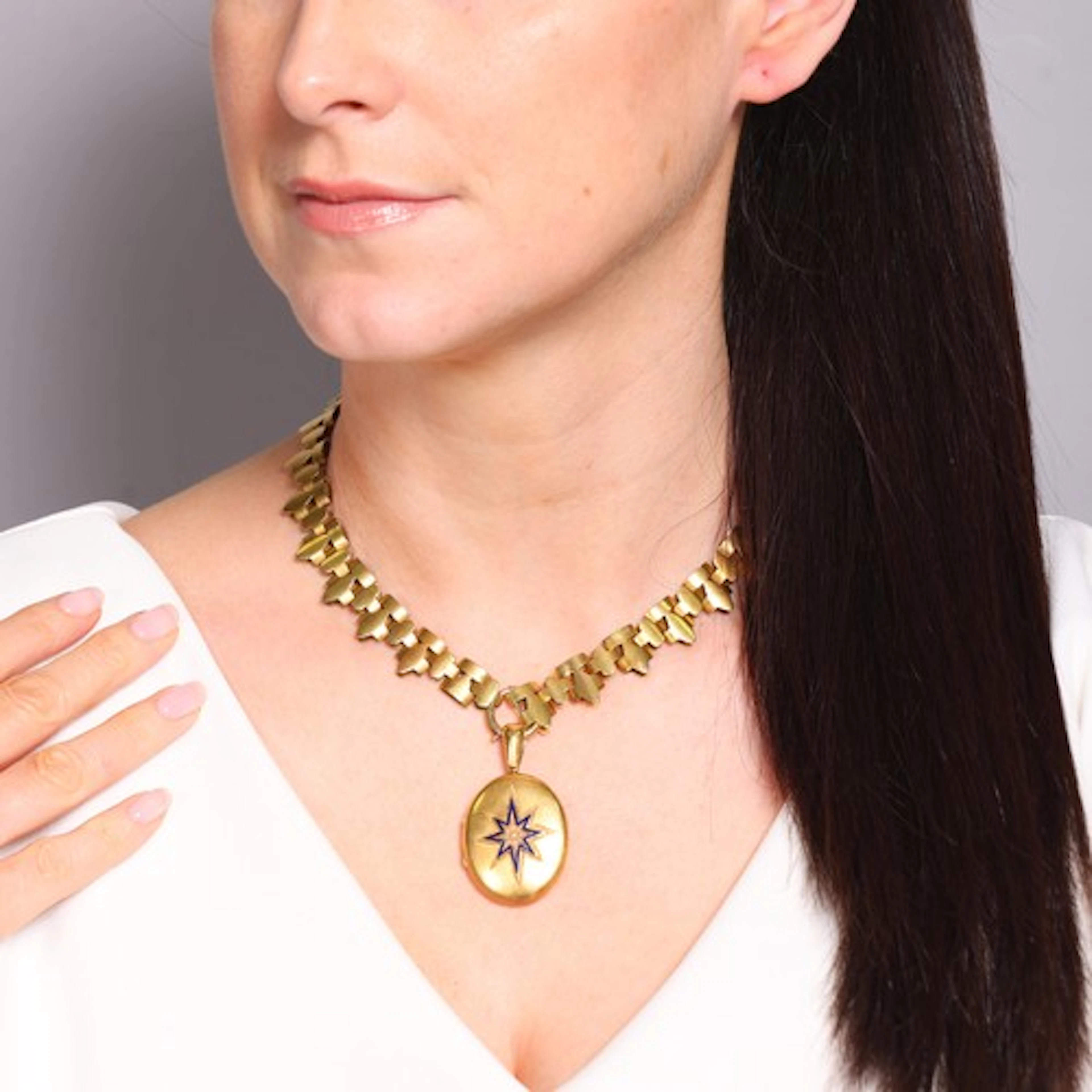 An Antique Victorian Locket Pendant Necklace, circa 1880, t...
