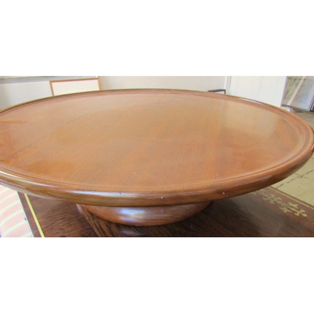 Antique Mahogany Lazy Susan Circular Pedestal Form Approxima...