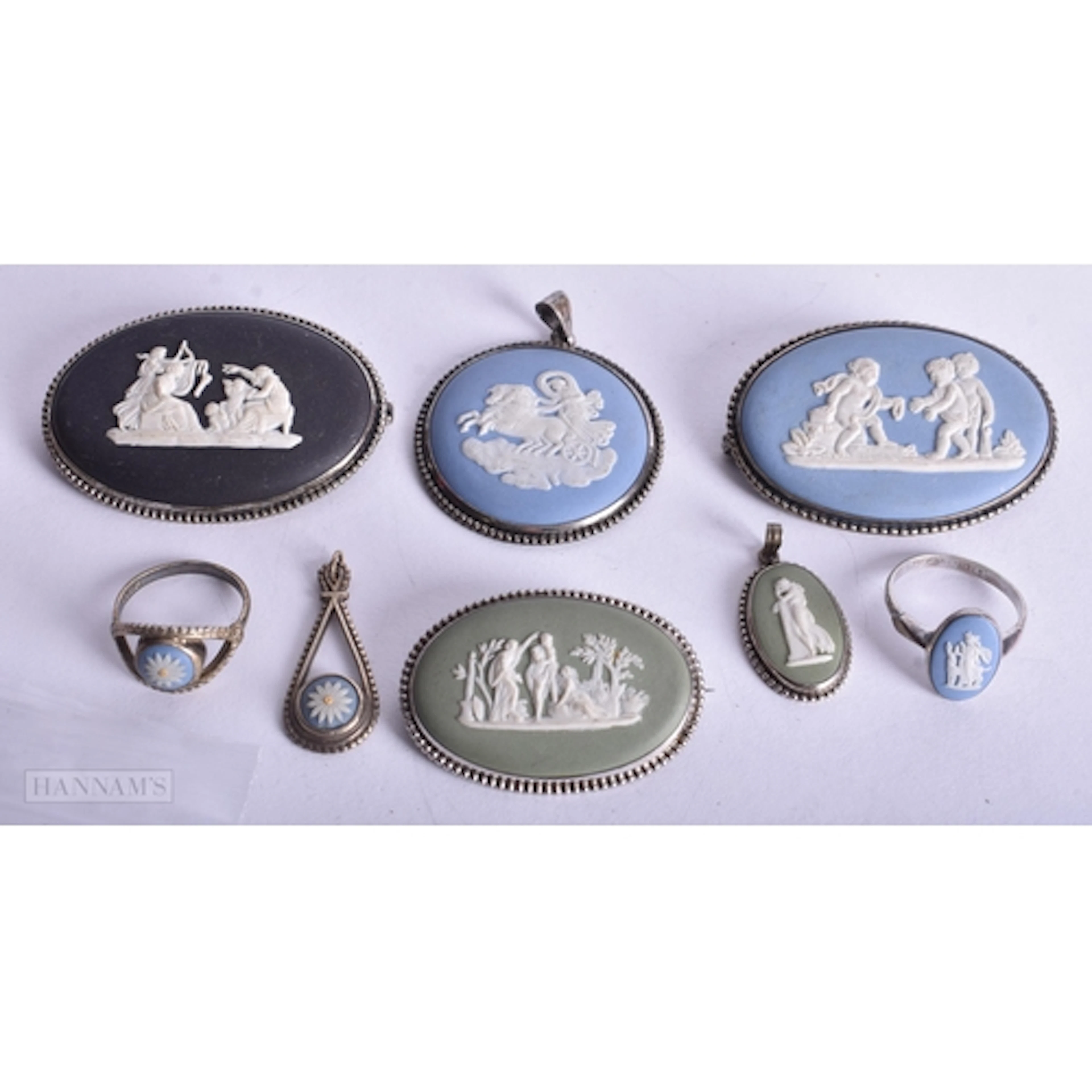 Collection of Sterling Silver Wedgwood Jewellery inc. Boudic...