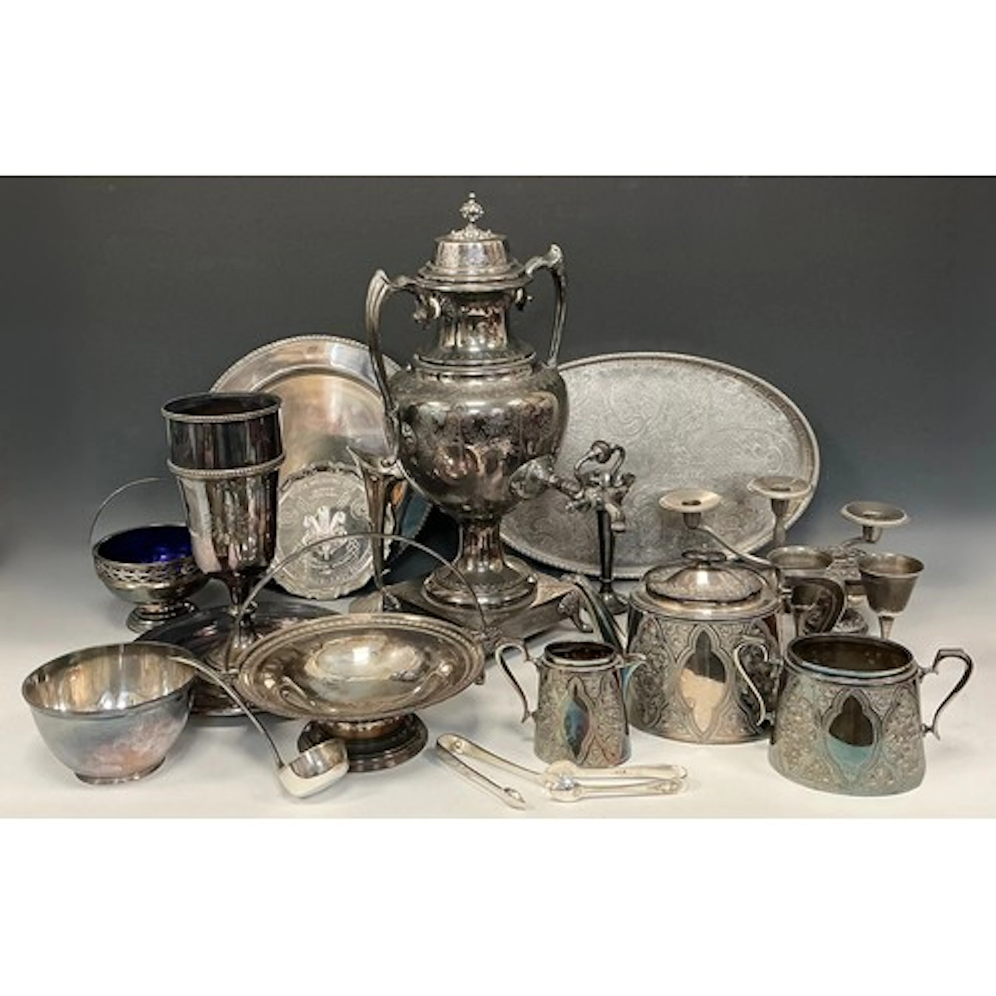 Silver plate & metalware - A Victorian Silver-plated Samovar...