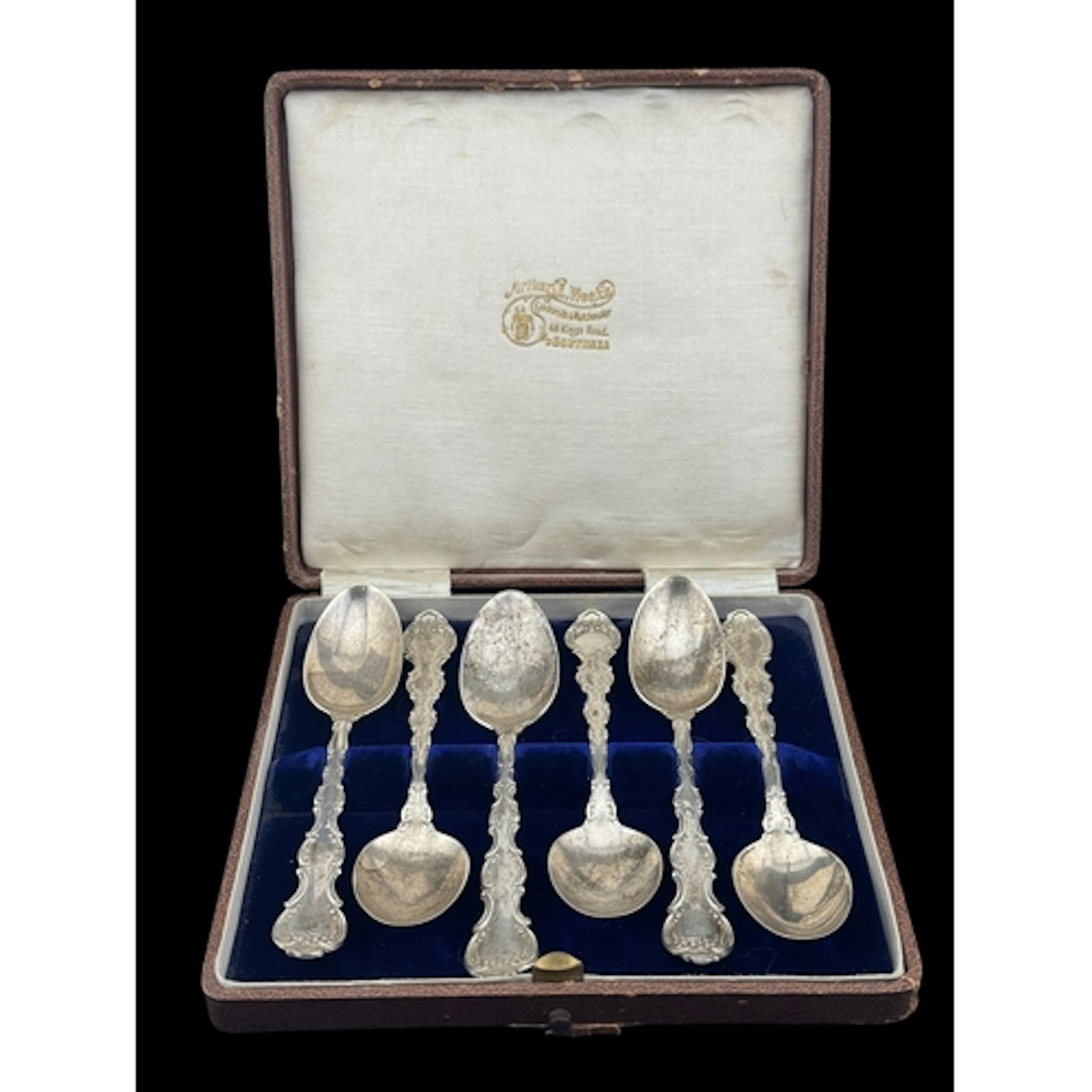Silver: a cased set of six Gorham sterling silver teaspoons ...