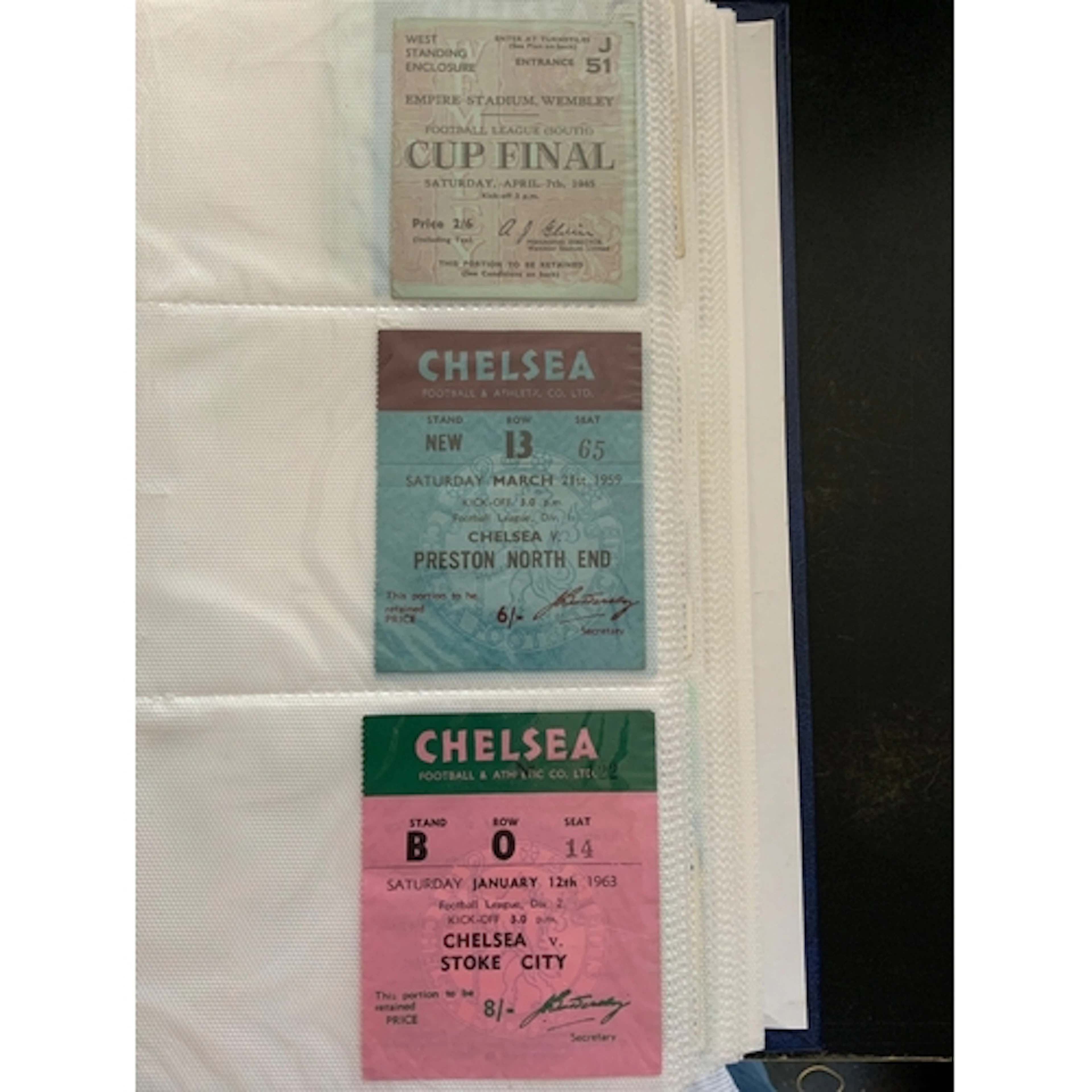Chelsea Football Ticket Collection: Home and away the majori...