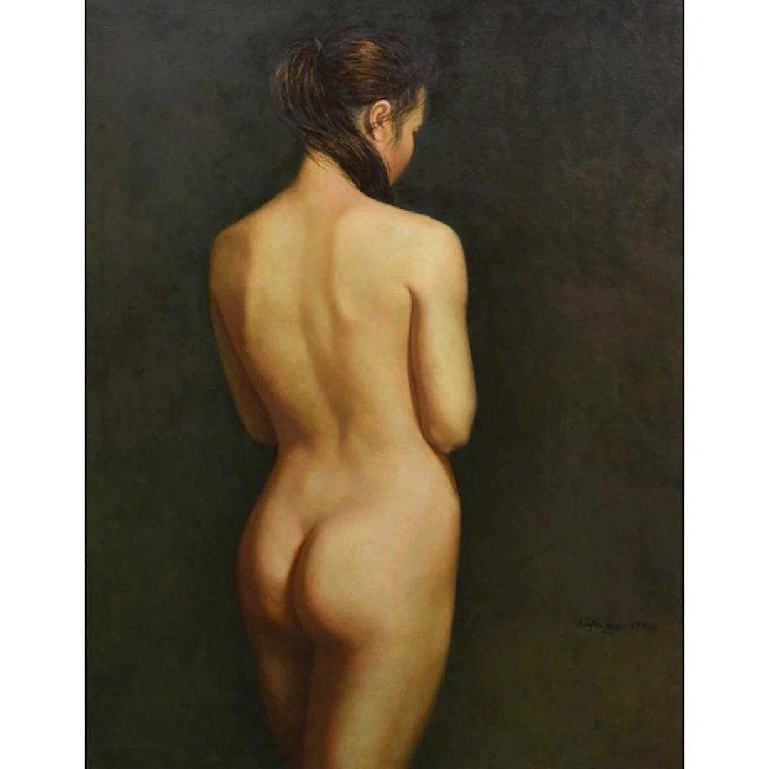 Liu Jincheng (1956-) Chinese. Standing Nude, Oil on canvas, ...