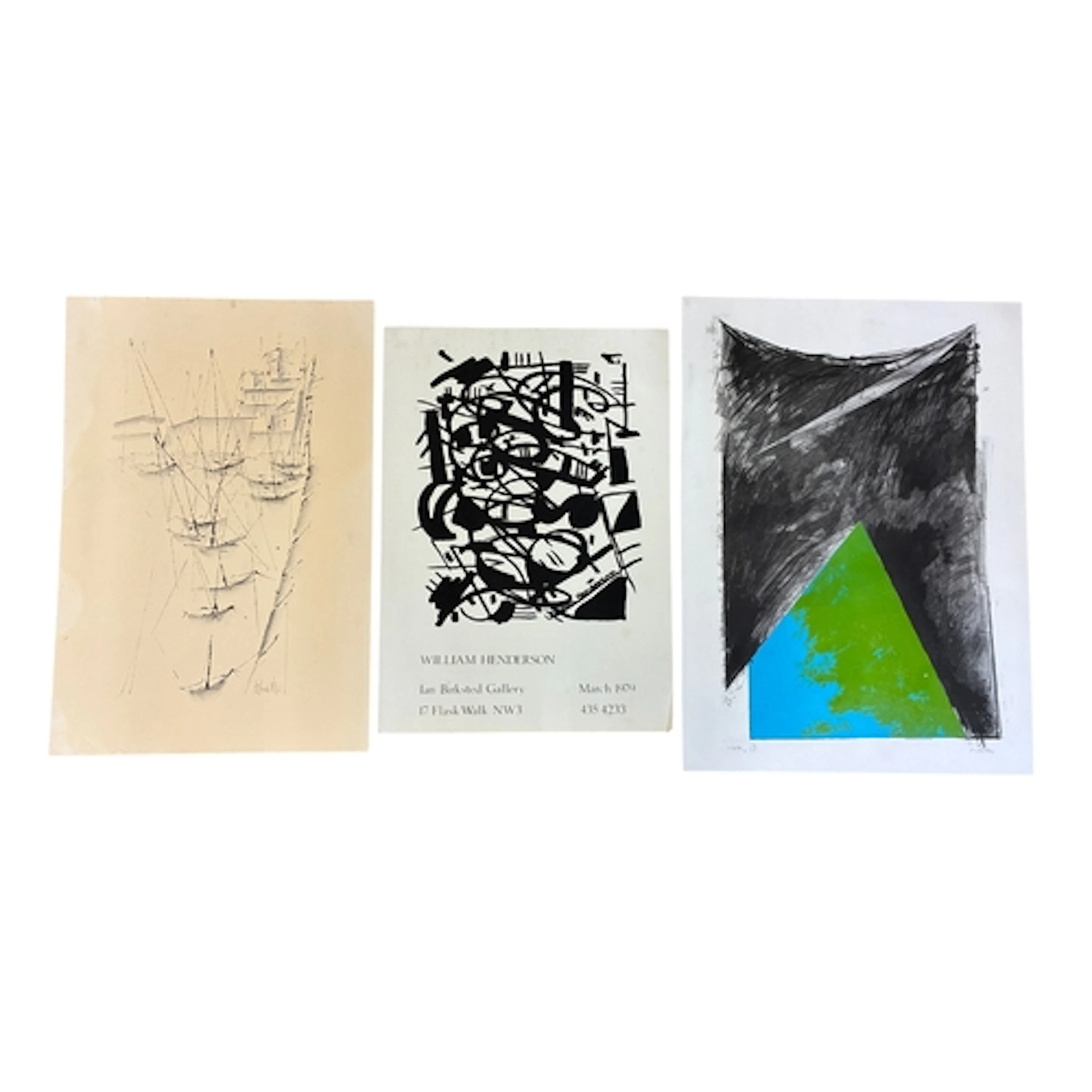 A studio collection of ten originals artworks, prints and a ...