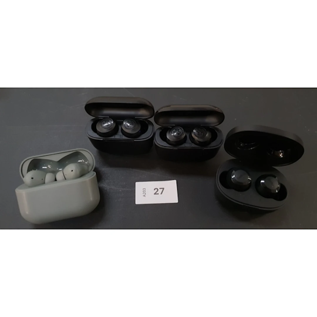 FOUR PAIRS OF EARBUDS including JLAB