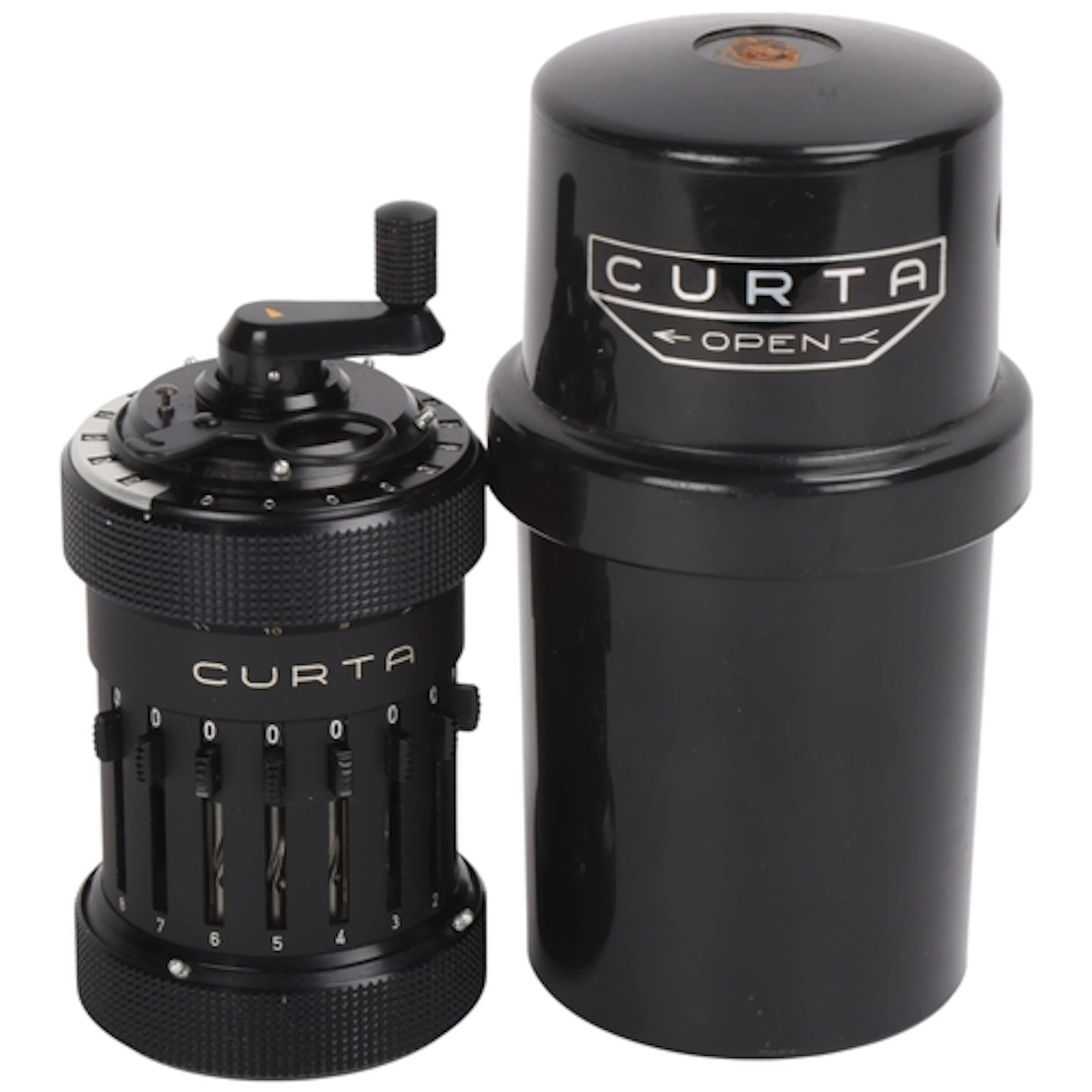 A Curta Type I calculator, serial no. 63893, by Contina AG M...