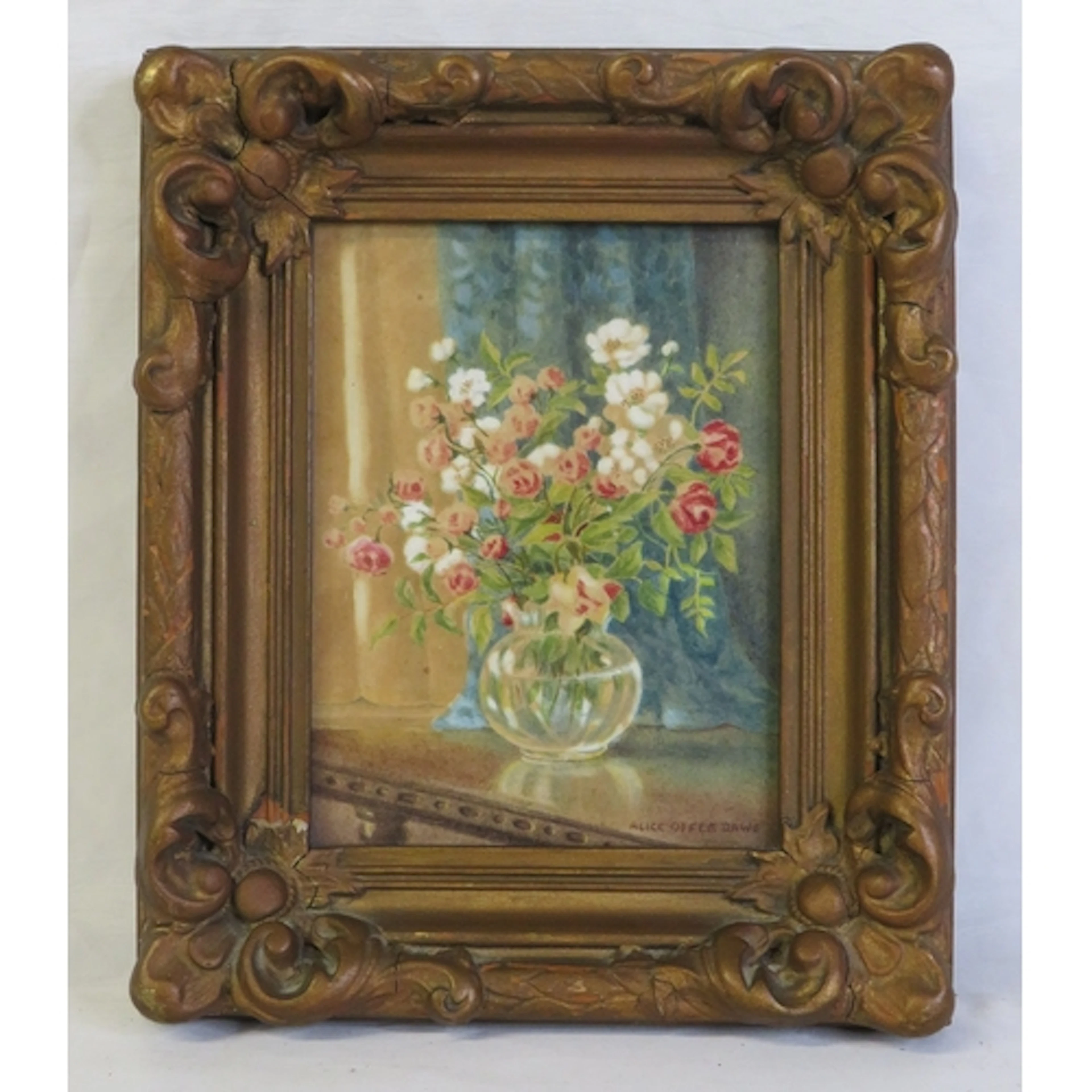 F/g Watercolour on Paper, still life flowers by Alice Offer ...
