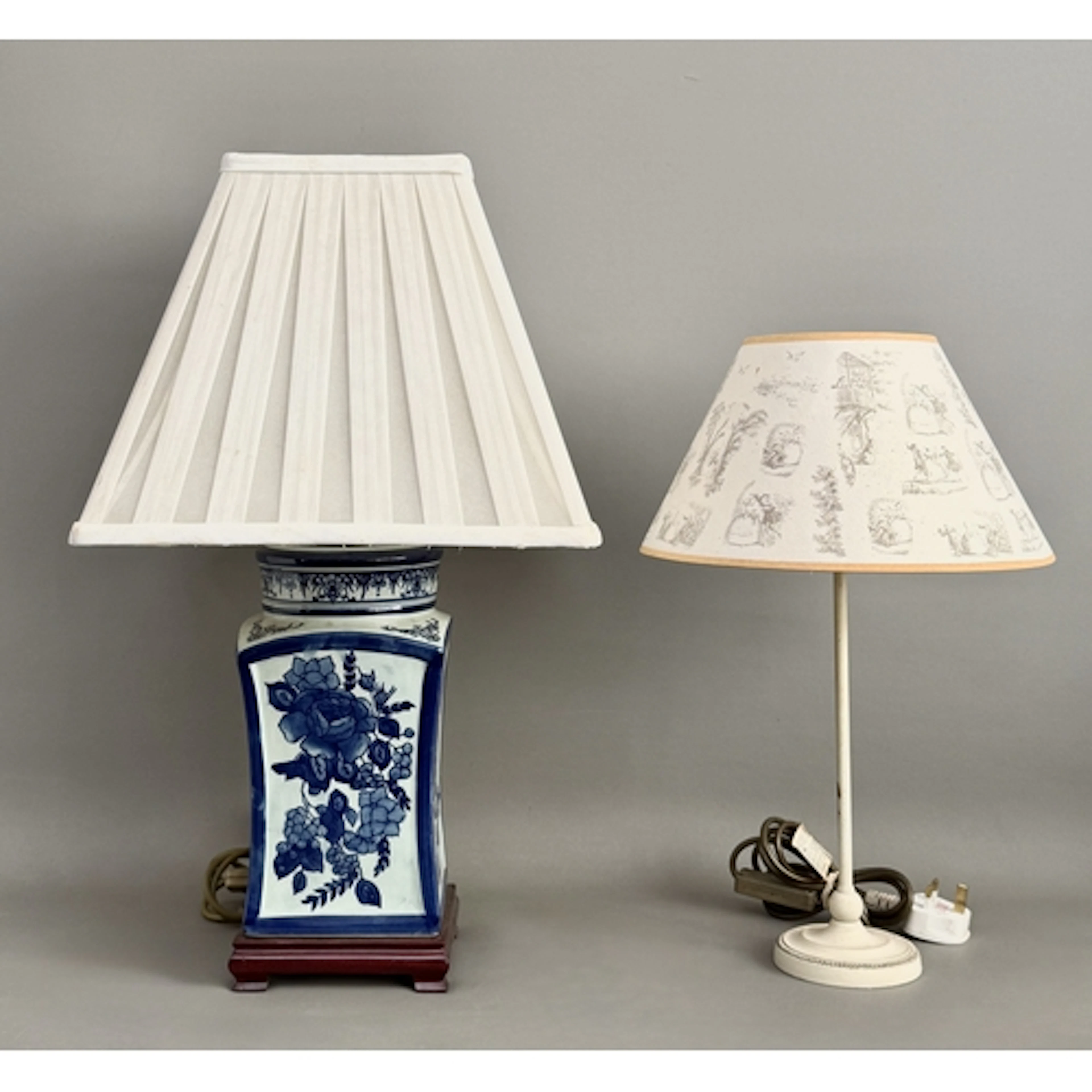 Two contemporary table lamps - comprising a ceramic Chinese ...