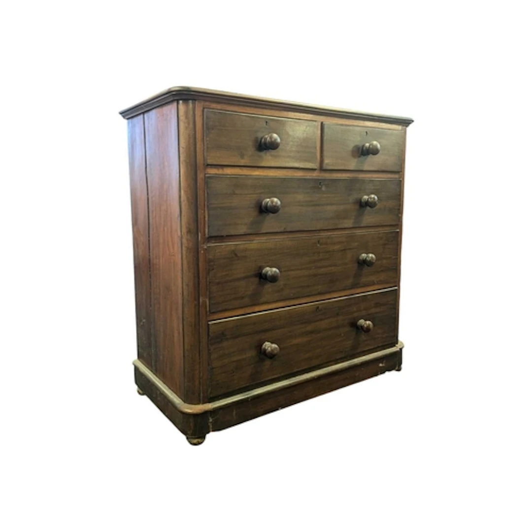 Victorian 19th century mahogany chest of drawers. Two short ...