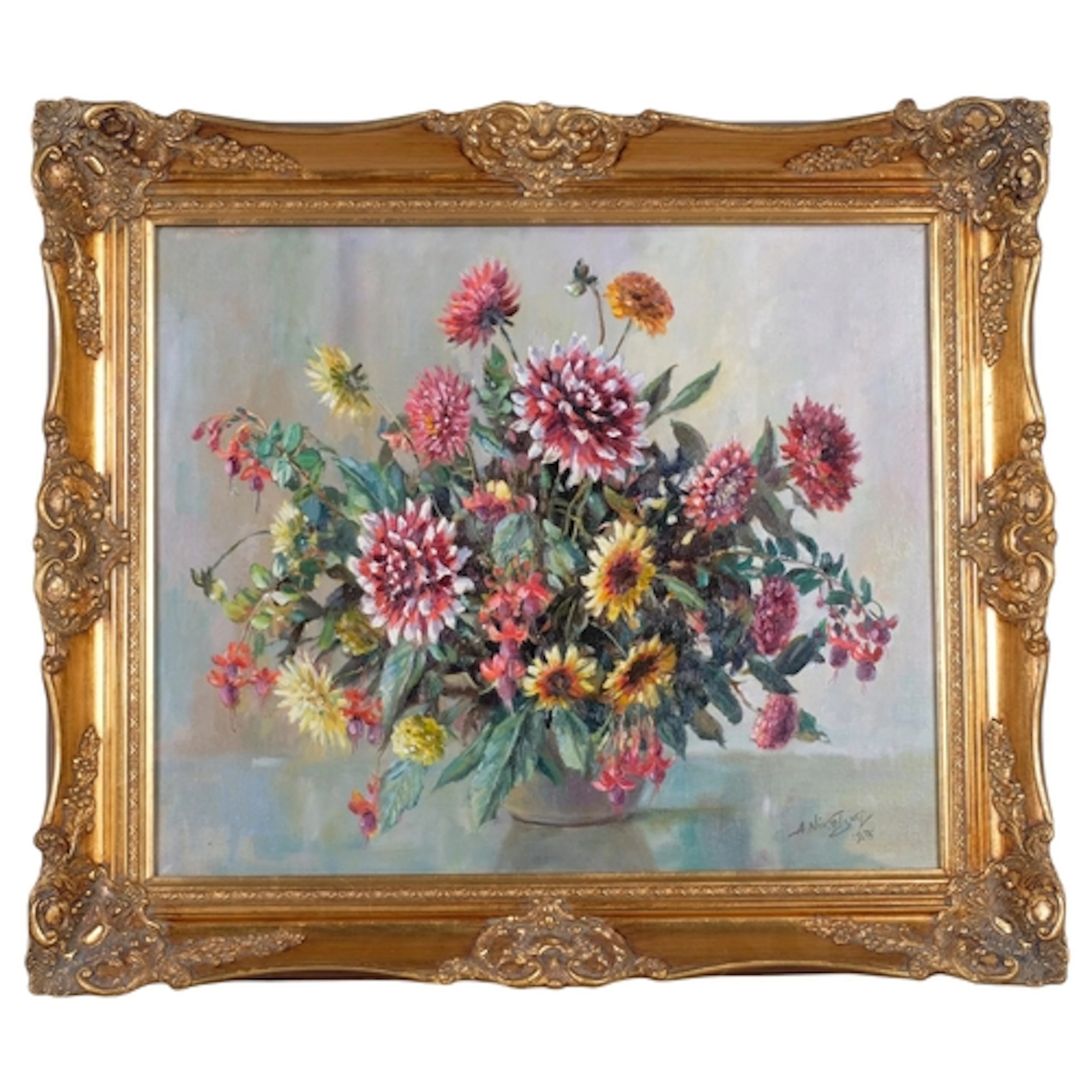 A Nikolsky, still life flowers, oil on canvas, 1976, 51cm x ...