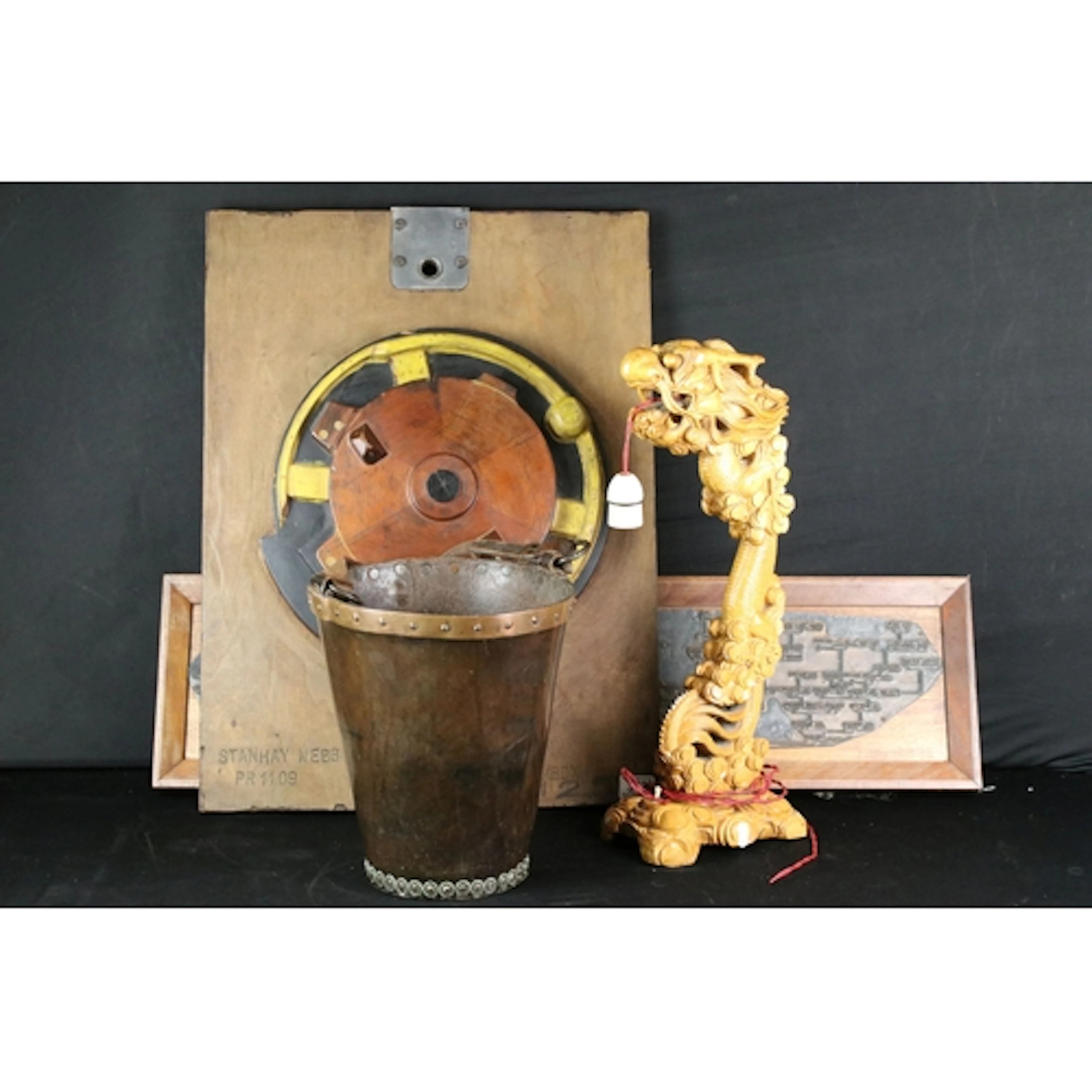 Collection of mixed items, to include: a 19th leather fire b...