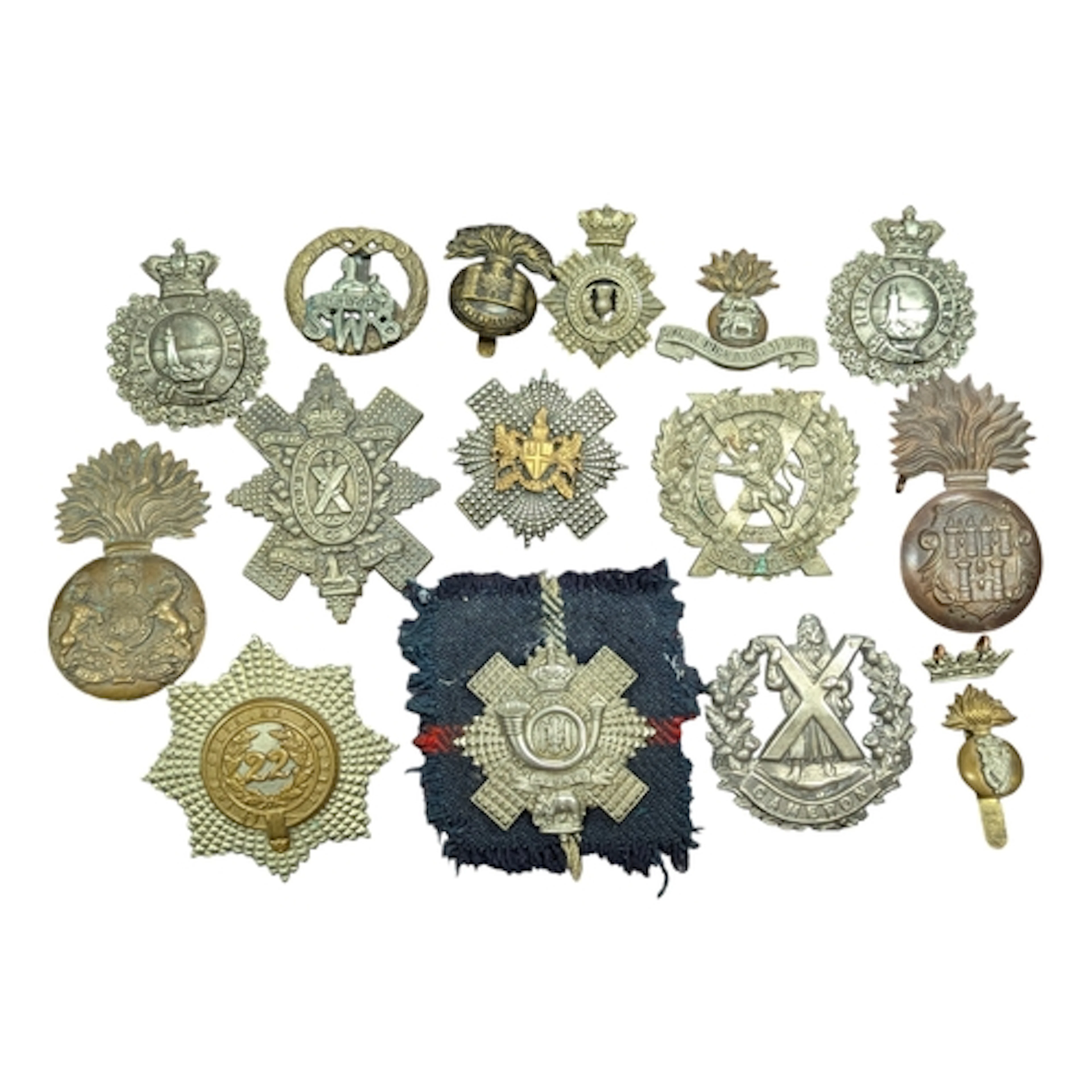 Quantity of Victorian, WW1 & later British Army cap/glengarr...