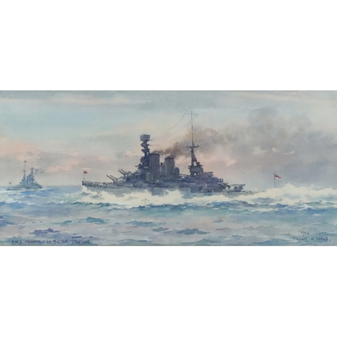 Frank Watson - Naval interest HMS Renown at Battle Practice,...