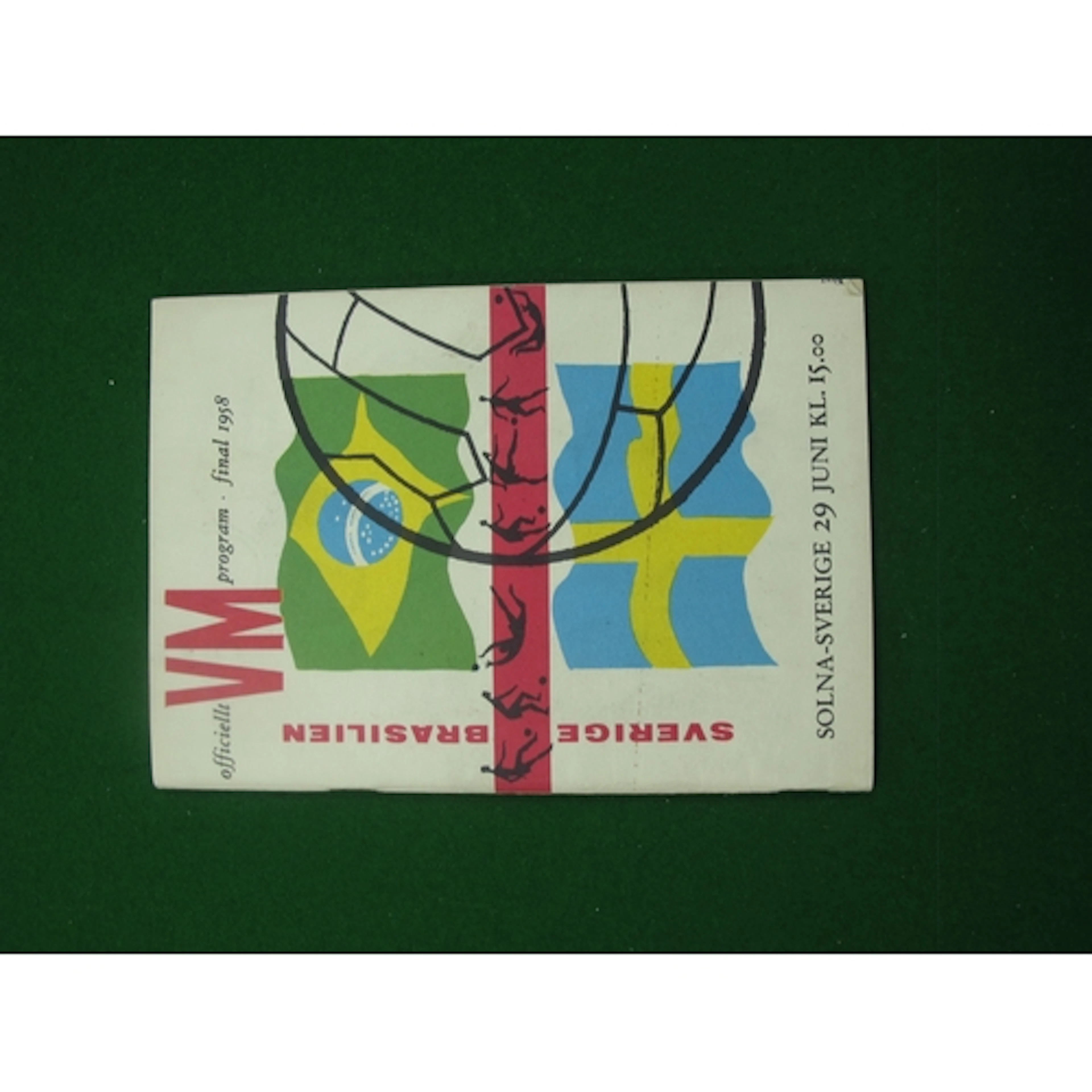 1958 World Cup Final Programme, Brazil v Sweden, dated 29th ...