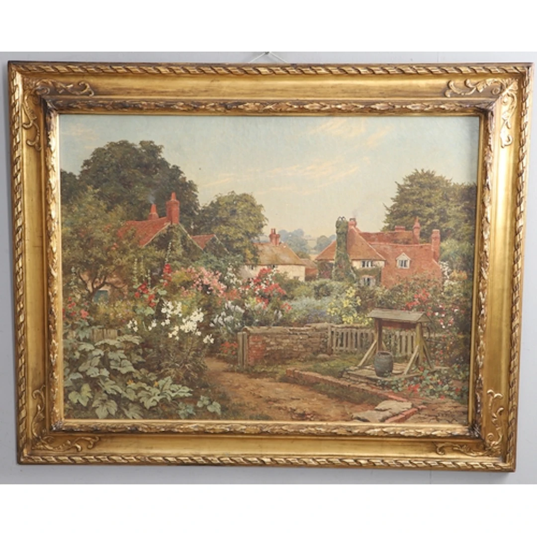 EDWARD WILKINS WAITE (1854-1924). 'AMONG THE COTTAGE GARDENS...
