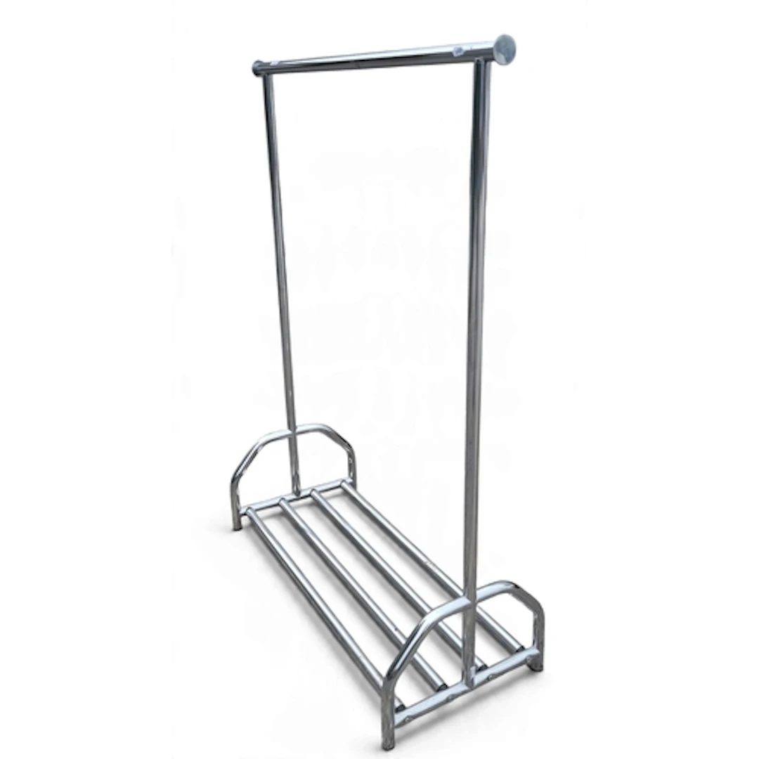 Two Chrome Clothes Rails.