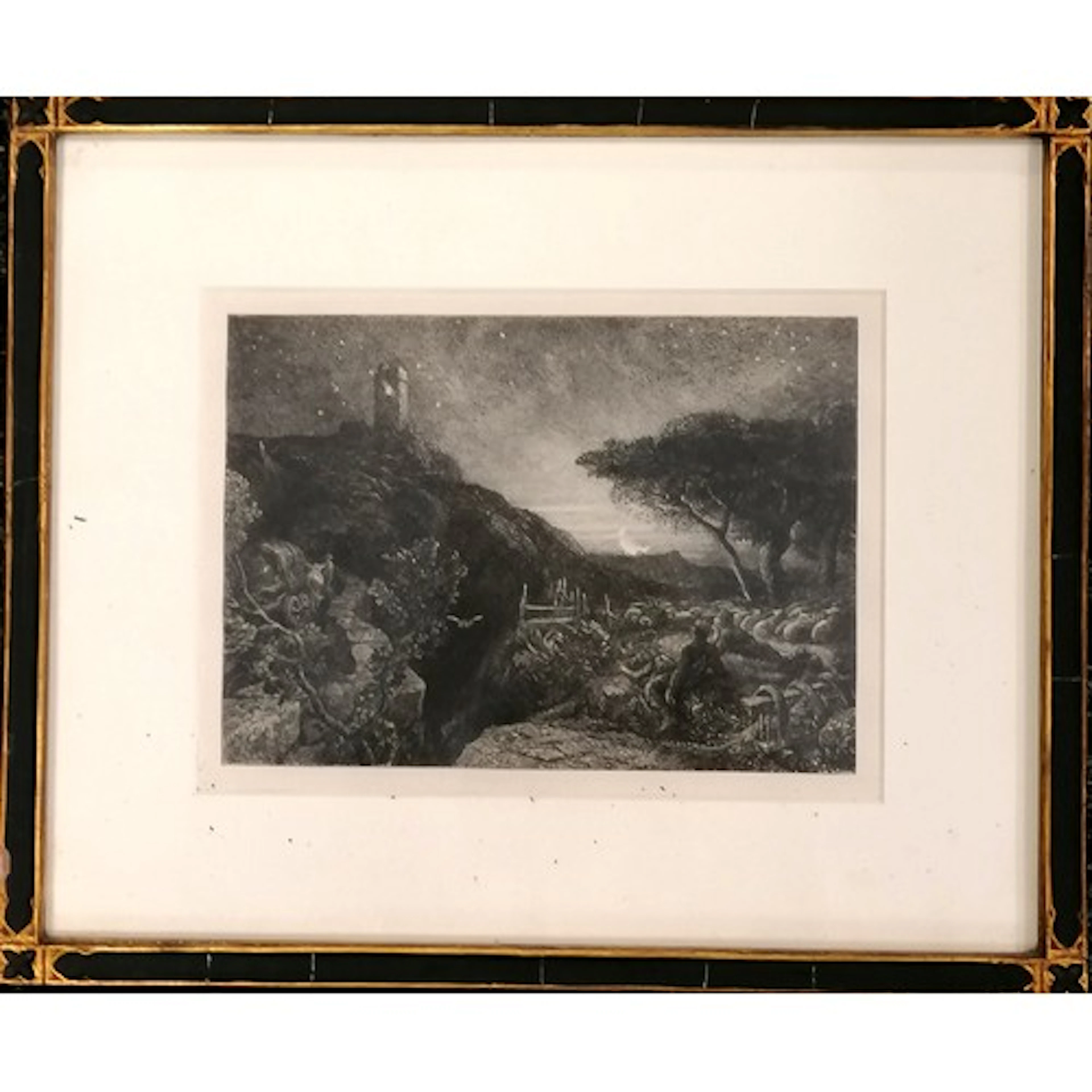 Framed print 'The Lonely tower' after Samuel Palmer (1805-81...