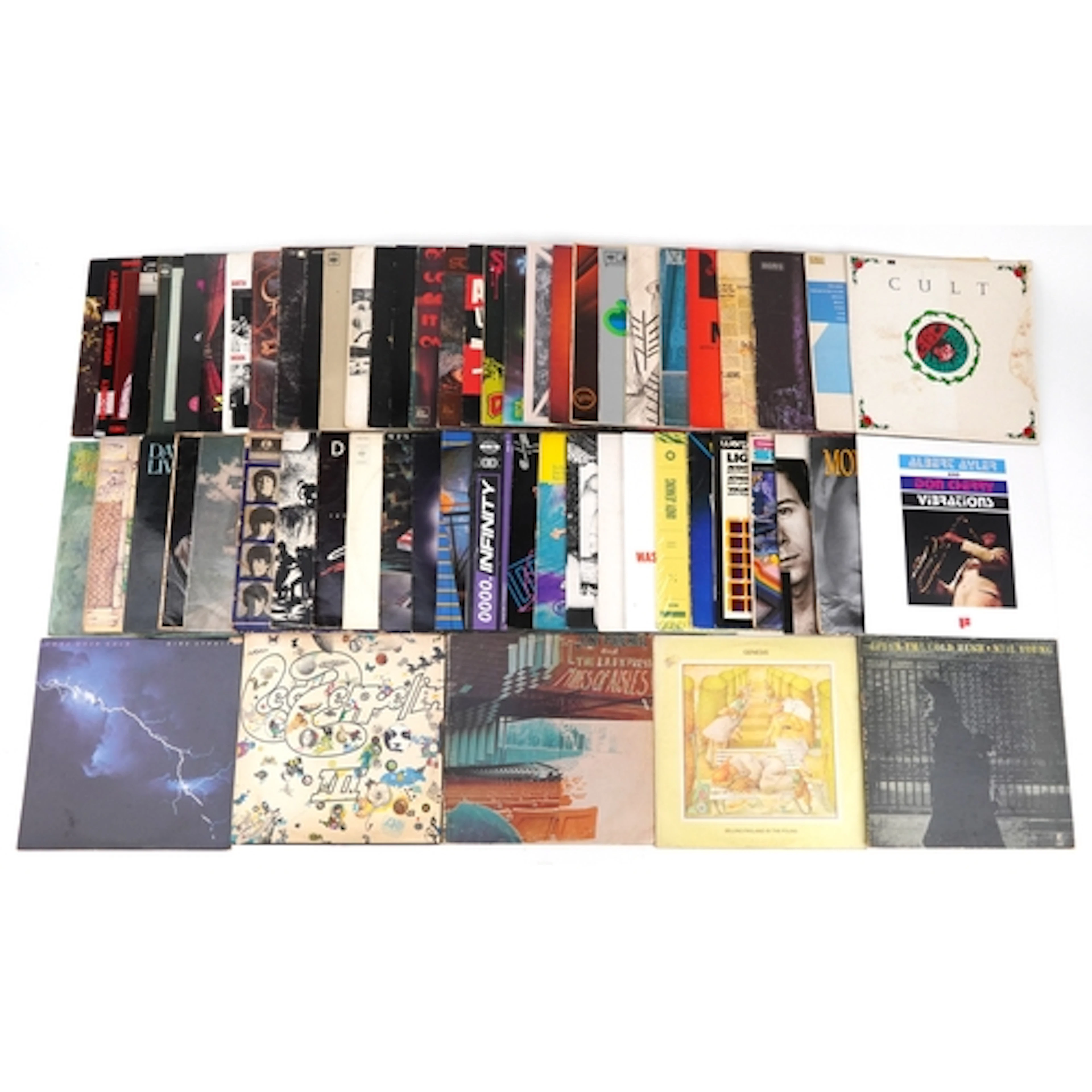 Collection of vinyl LP records including including Led Zeppe...