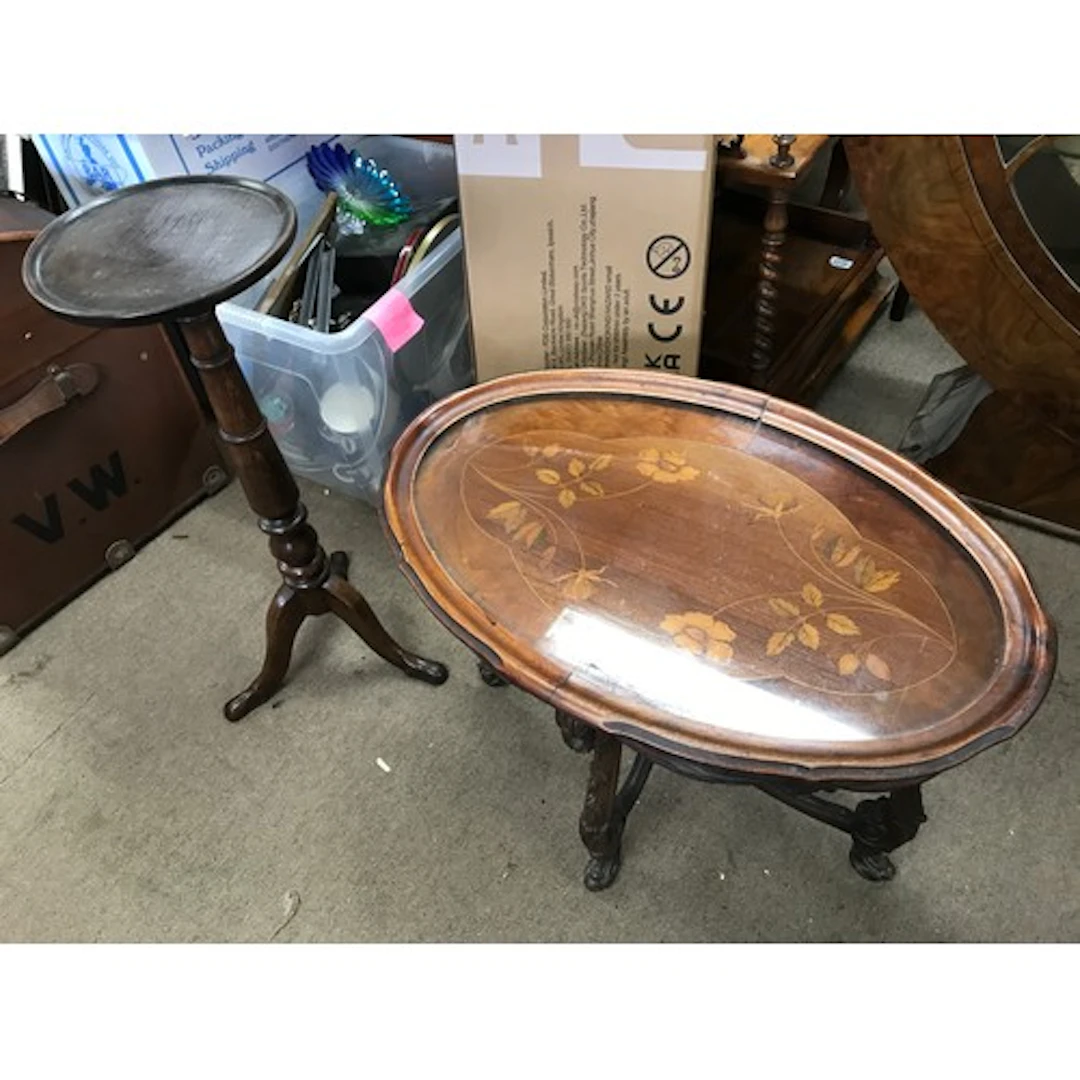 A coffee table and occasional table 50cm and 72cm tall NO RE...