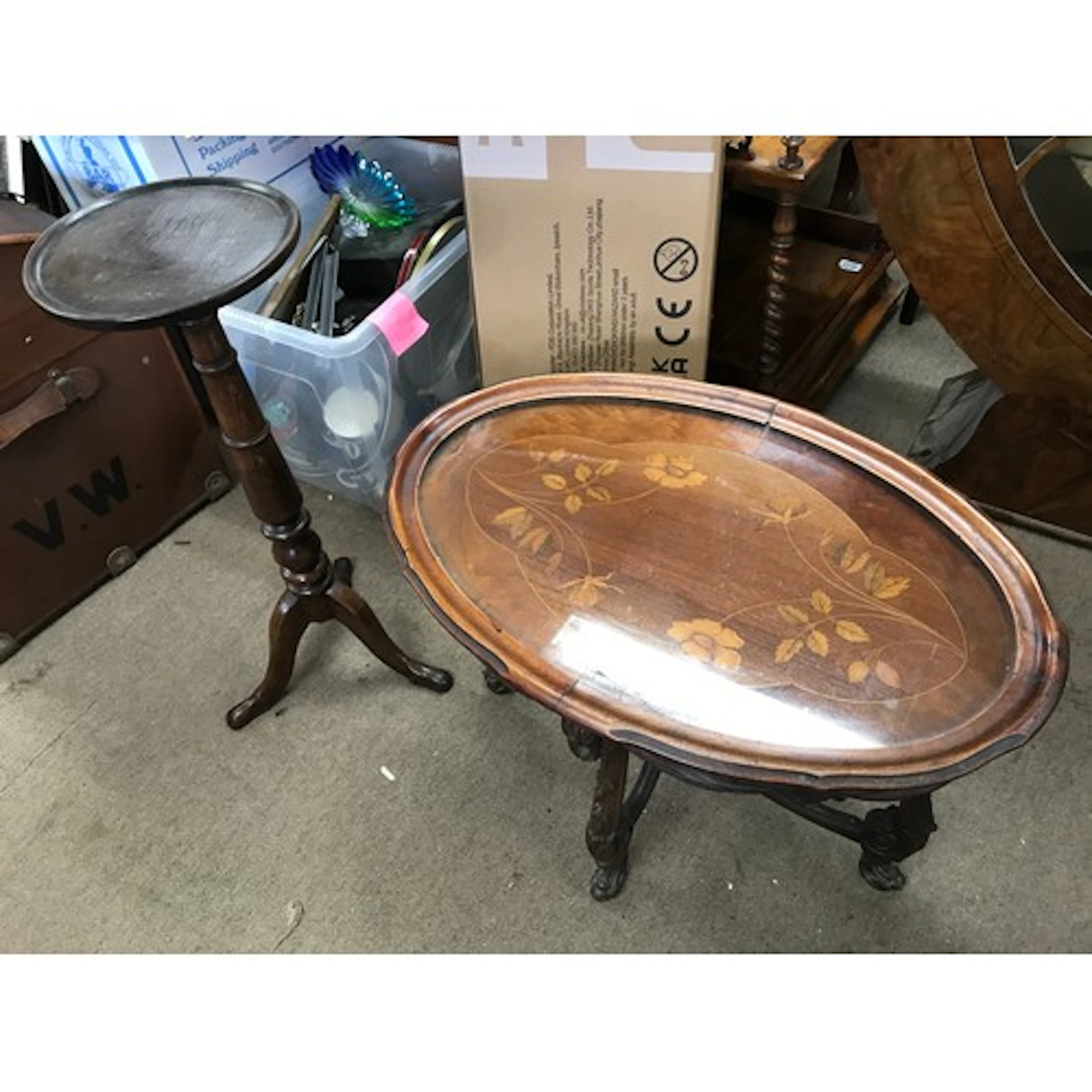 A coffee table and occasional table 50cm and 72cm tall NO RE...