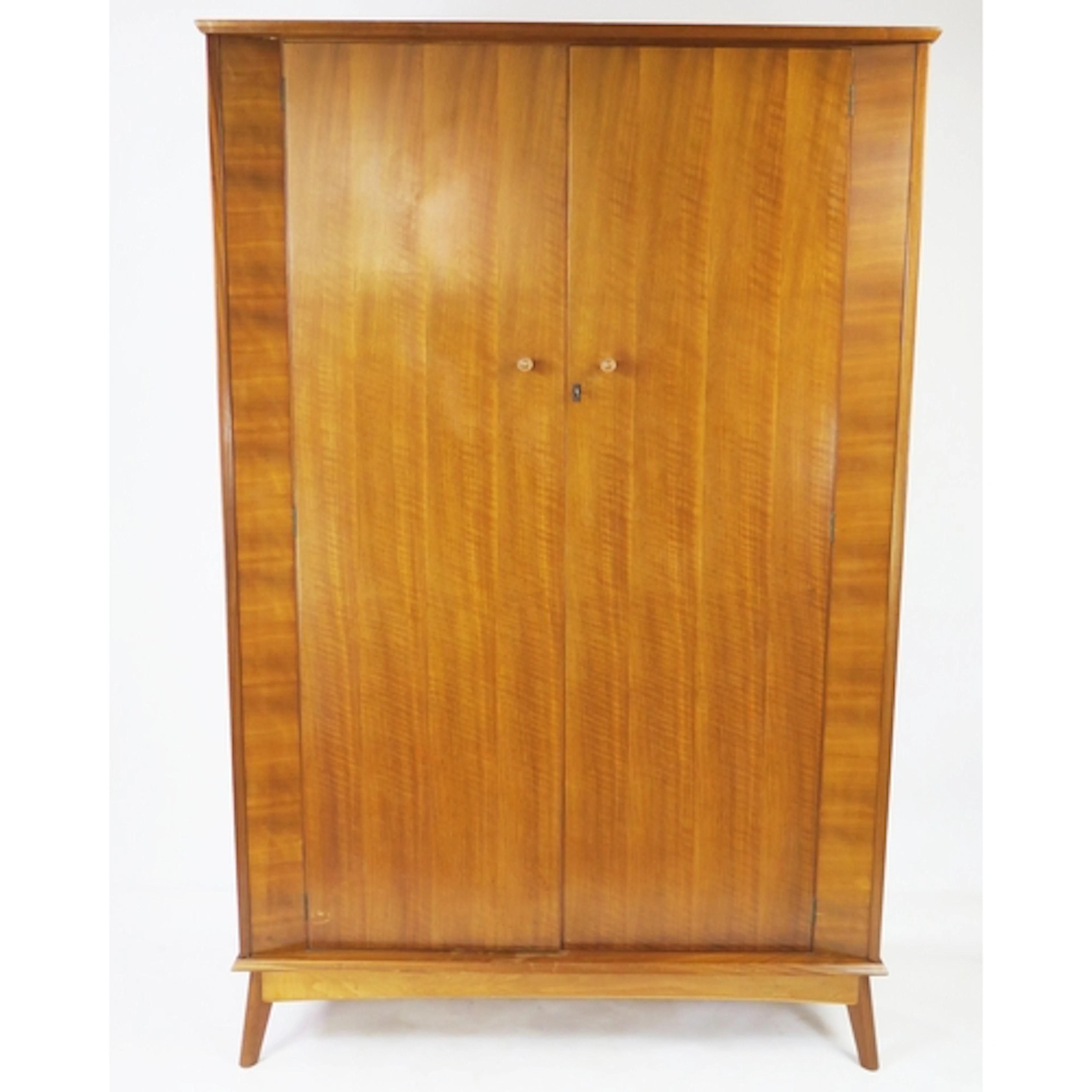 Mid Century Walnut Veneered wardrobe by designer Alfred Cox ...