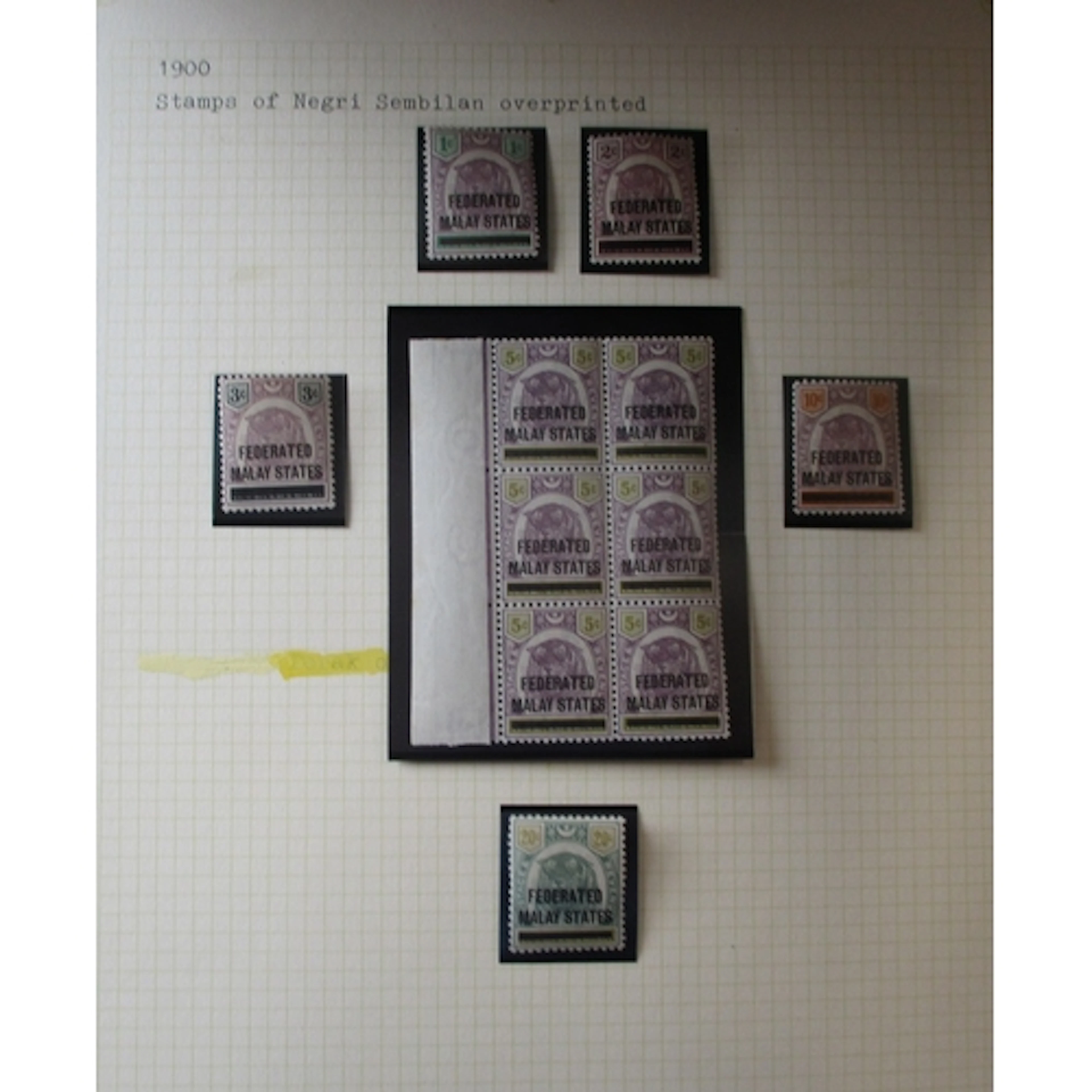 Federated Malay States. UM range on album leaves, incl 1900 ...