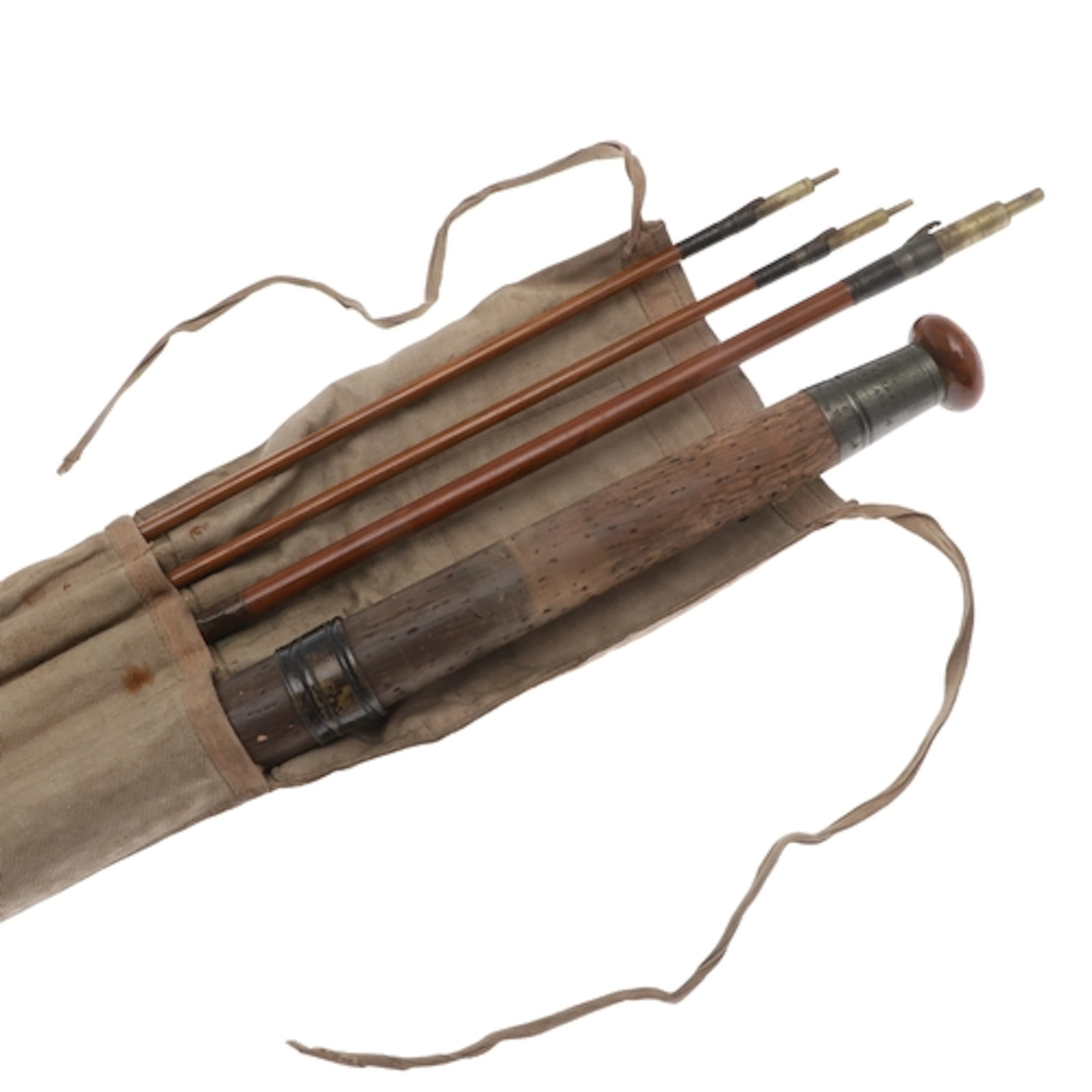 EARLY HARDY FISHING ROD & WOODEN BOX. An early Hardy three p...