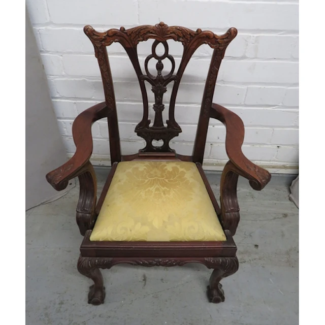 Small Child's Vintage Mahogany Carver Chair, ornate pierced ...