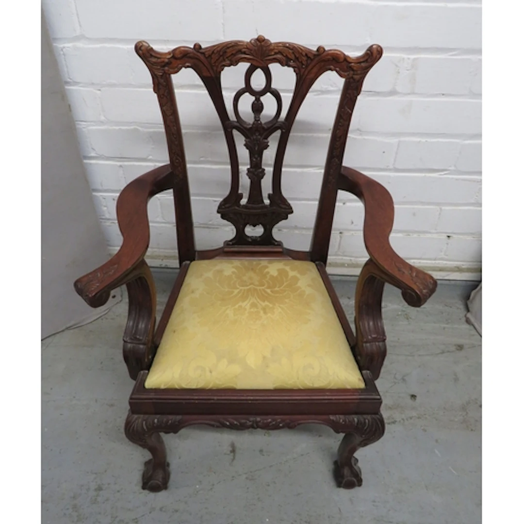 Small Child's Vintage Mahogany Carver Chair, ornate pierced ...