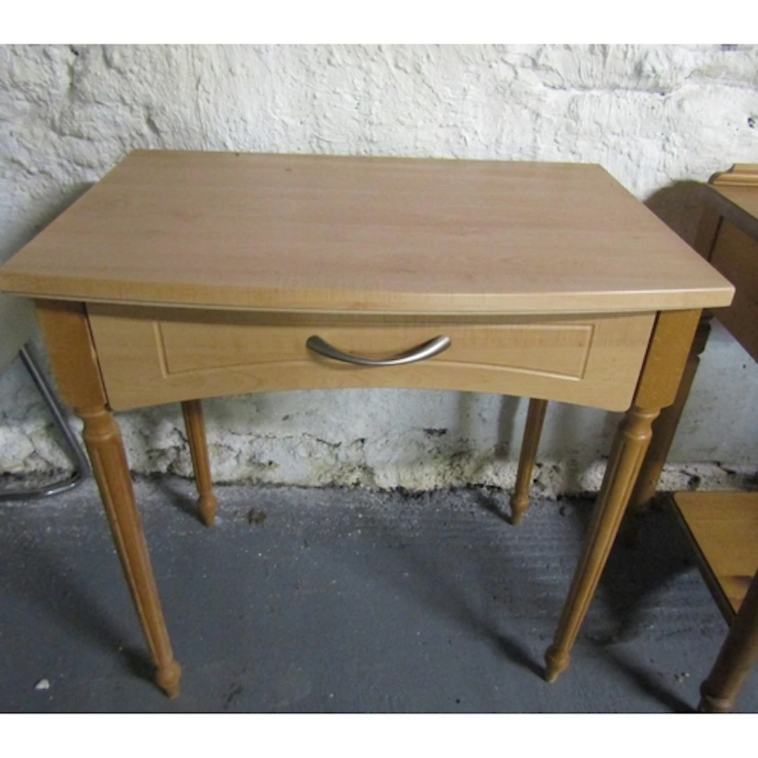 Beech Single Drawer Side Table Turned Supports