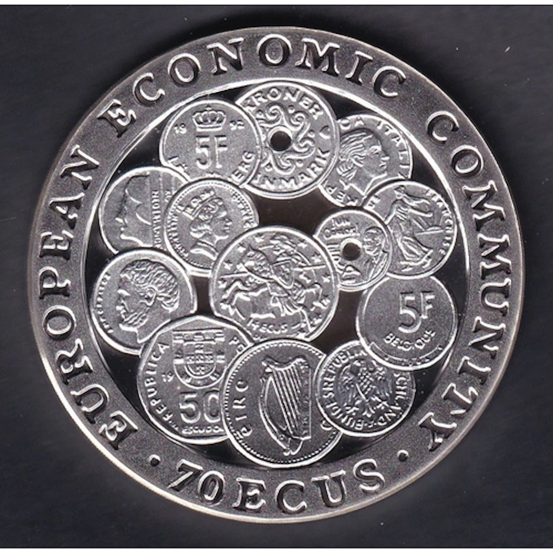 1993 Gibraltar, European Community commemorative silver 70 E...
